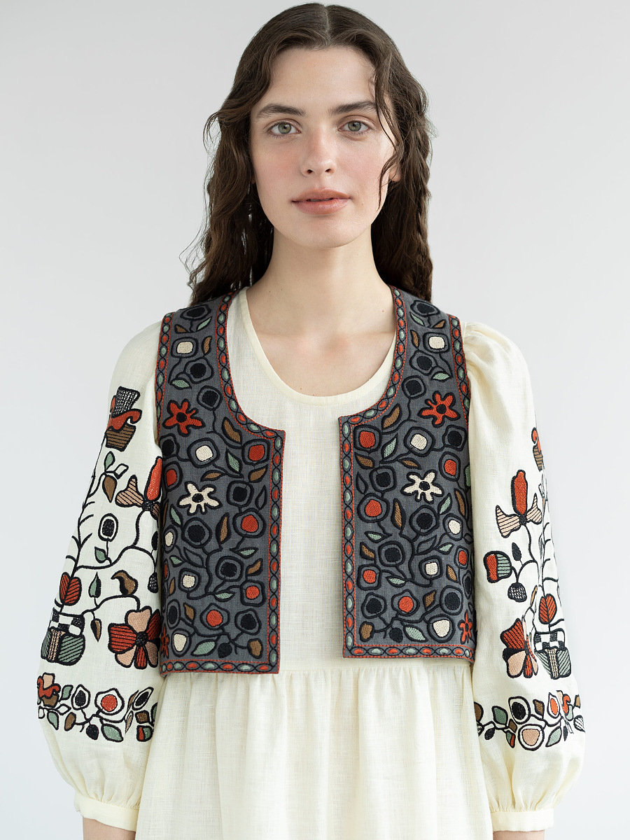 Linen dress with embroidery Zadorozhniy Dress [0]