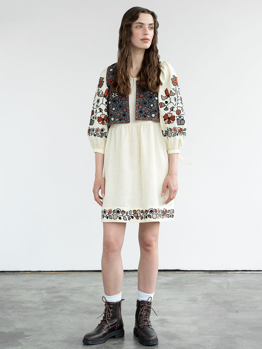 Linen dress with embroidery Zadorozhniy Dress [0]