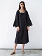 Black linen embroidered dress Nizhnist Black