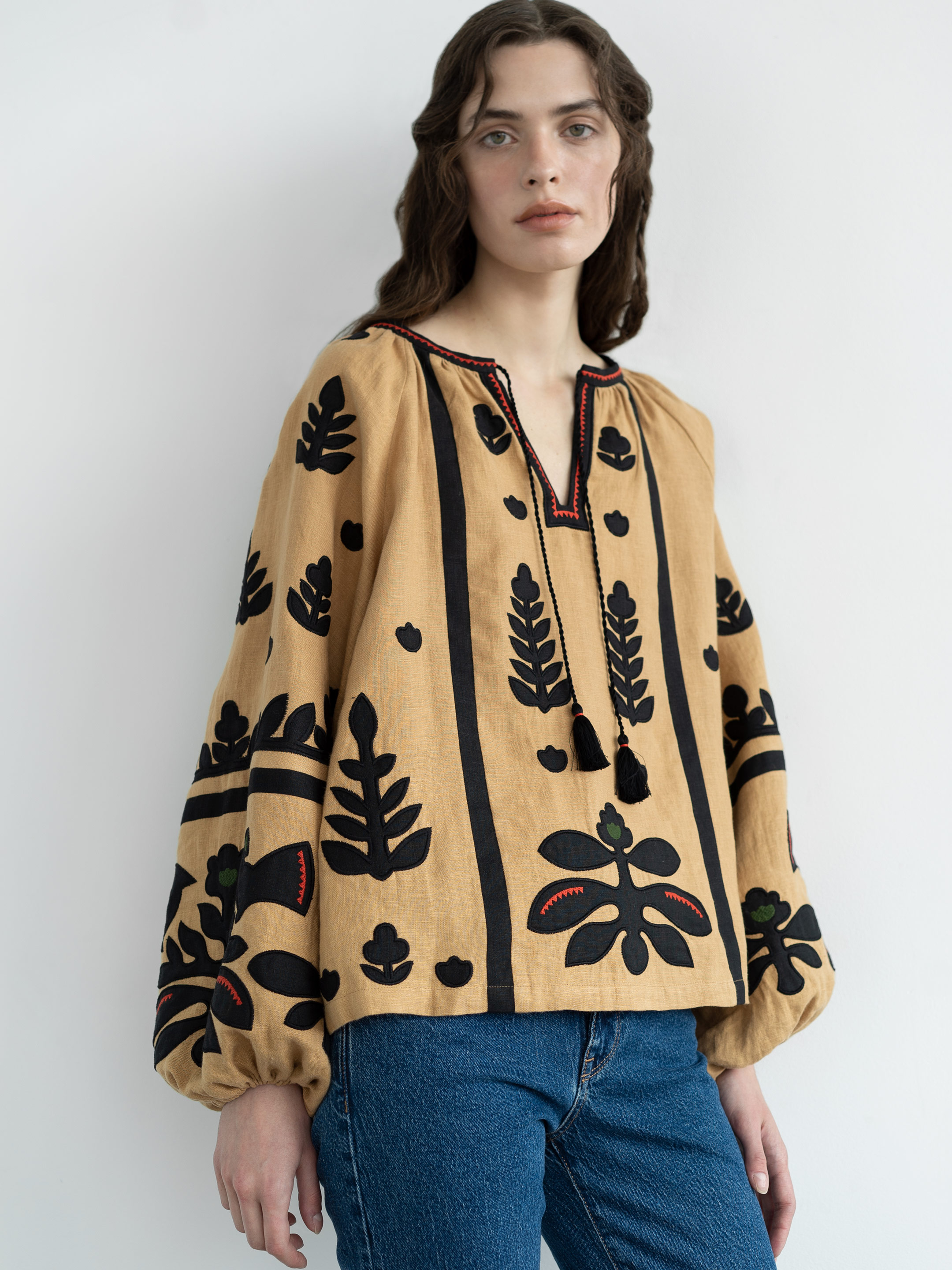 Linen embroidered shirt Korchynskyi Beige Buy