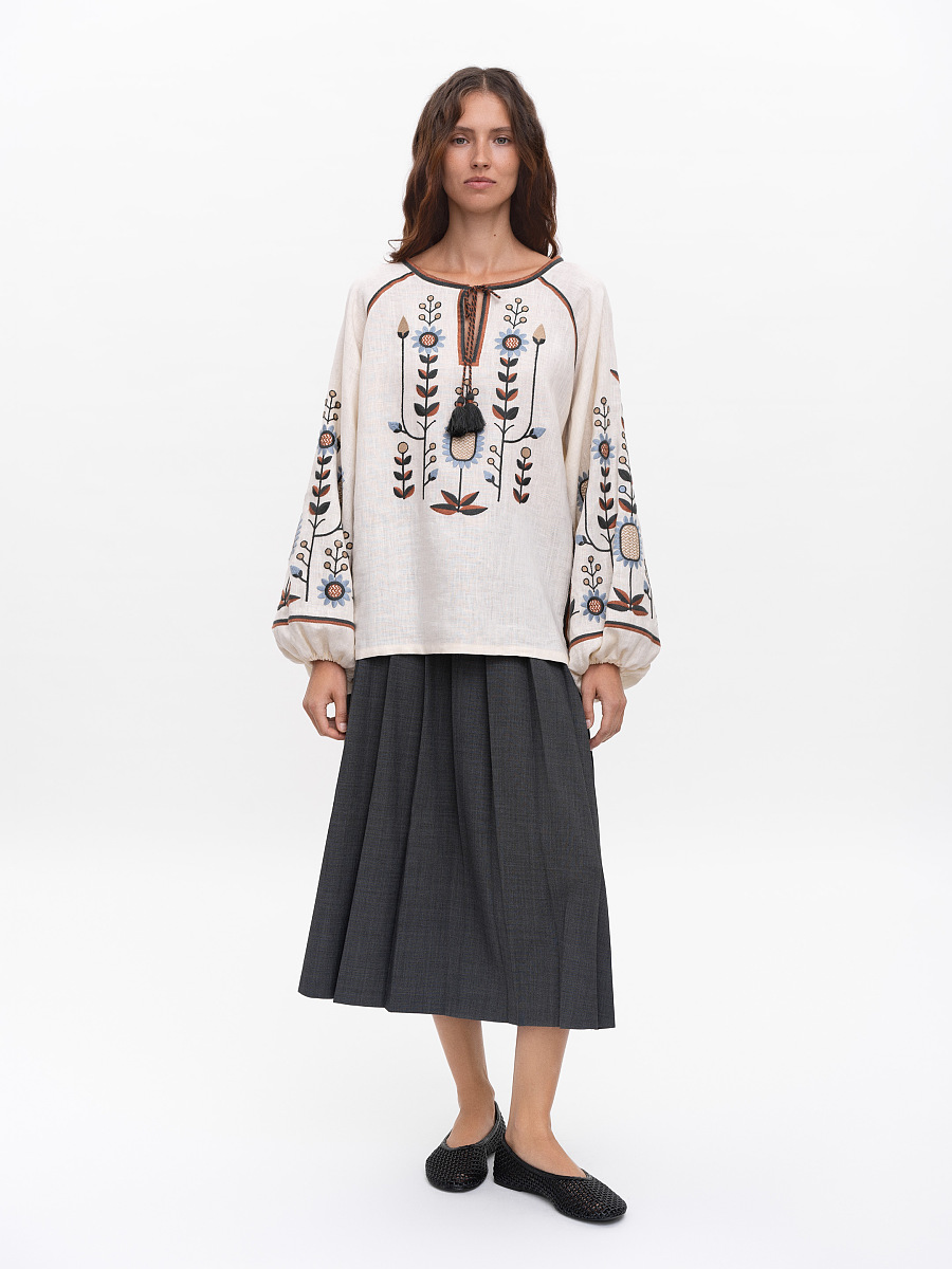 Embroidered shirt with floral ornament Lito [0]