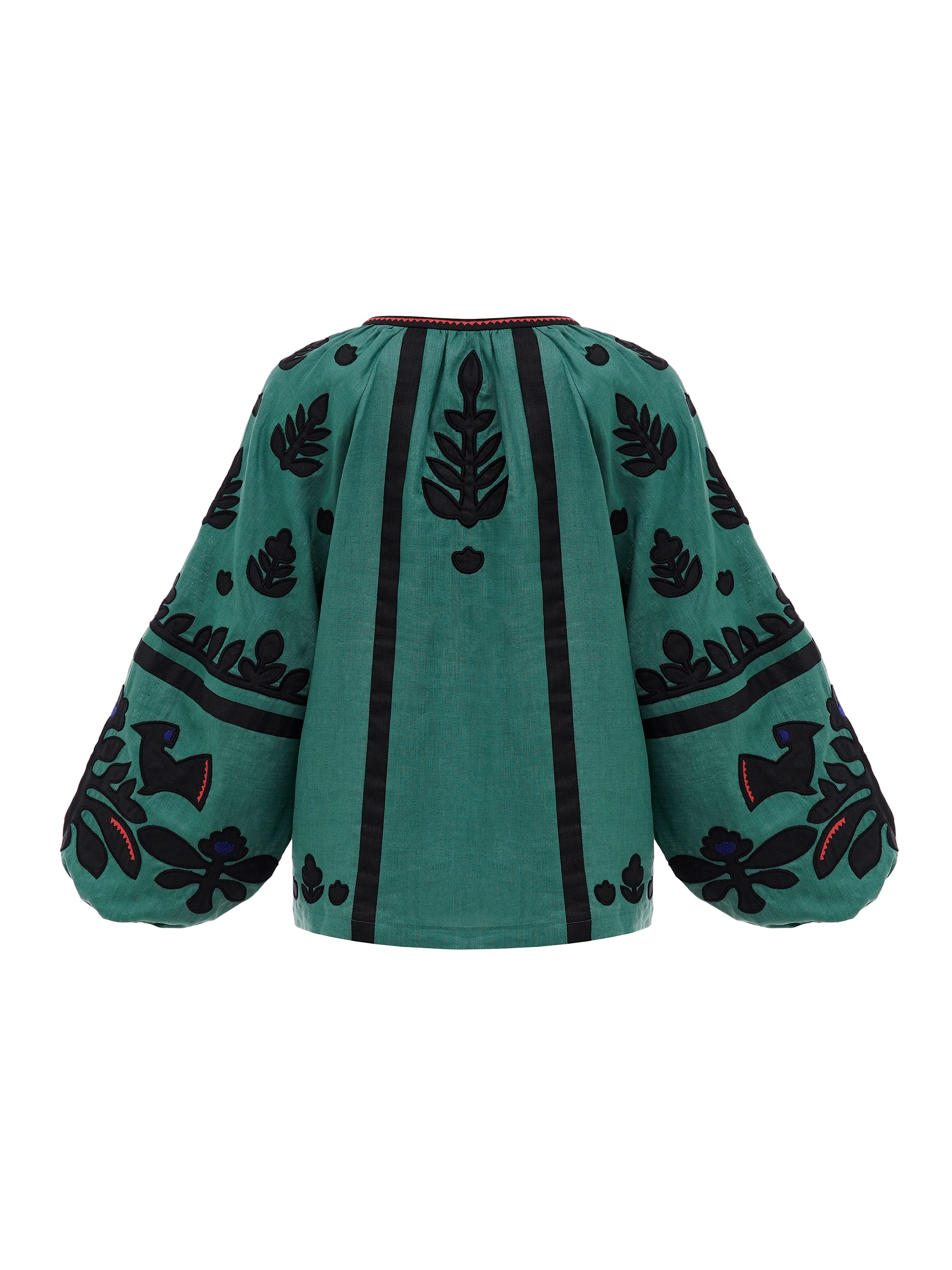 Linen embroidered shirt Korchynskyi Green with delivery