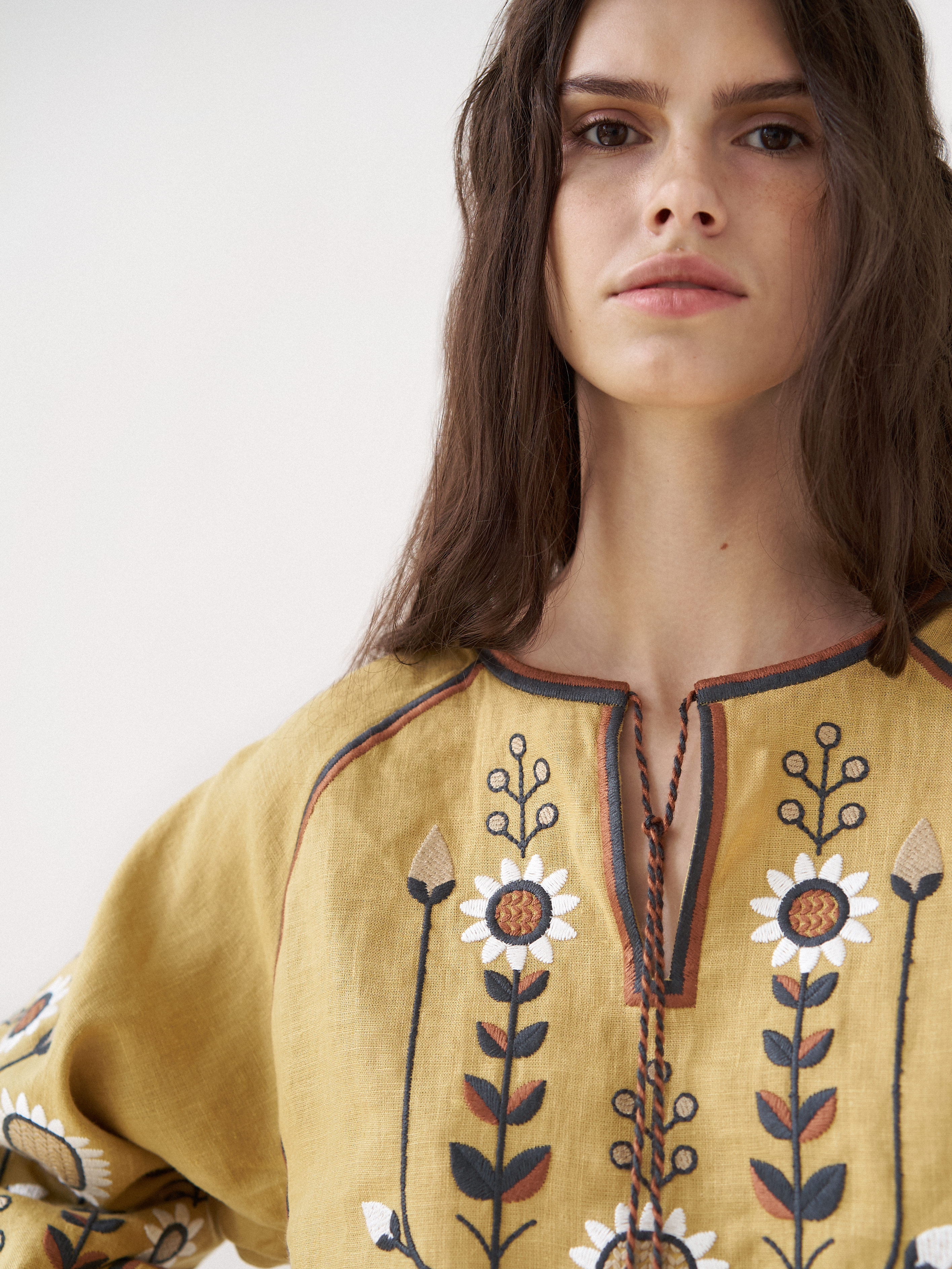 Women's vyshyvanka with floral embroidery Sonyakh cheap