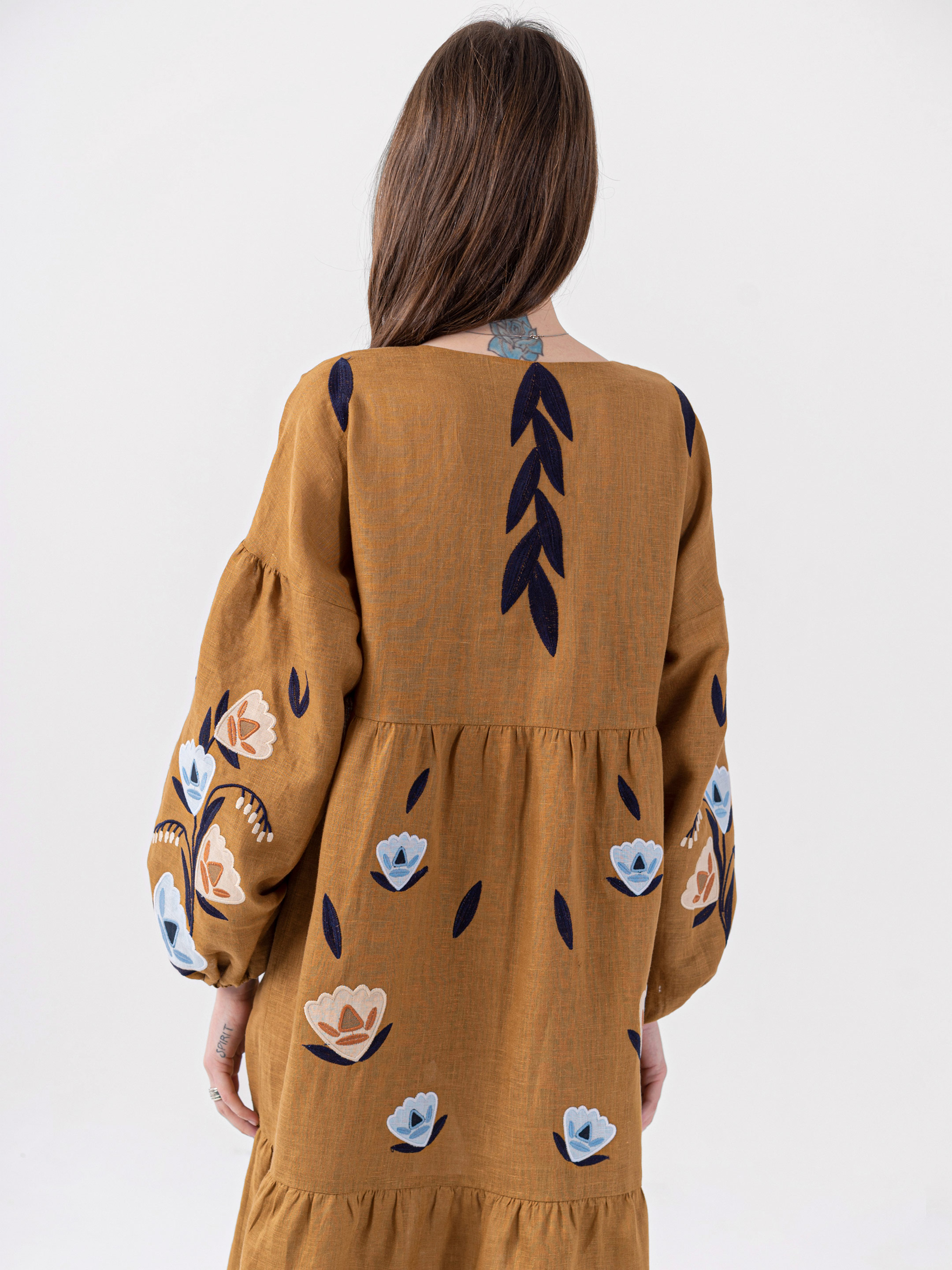 Linen dress with embroidery Kazka Brown in Ukraine