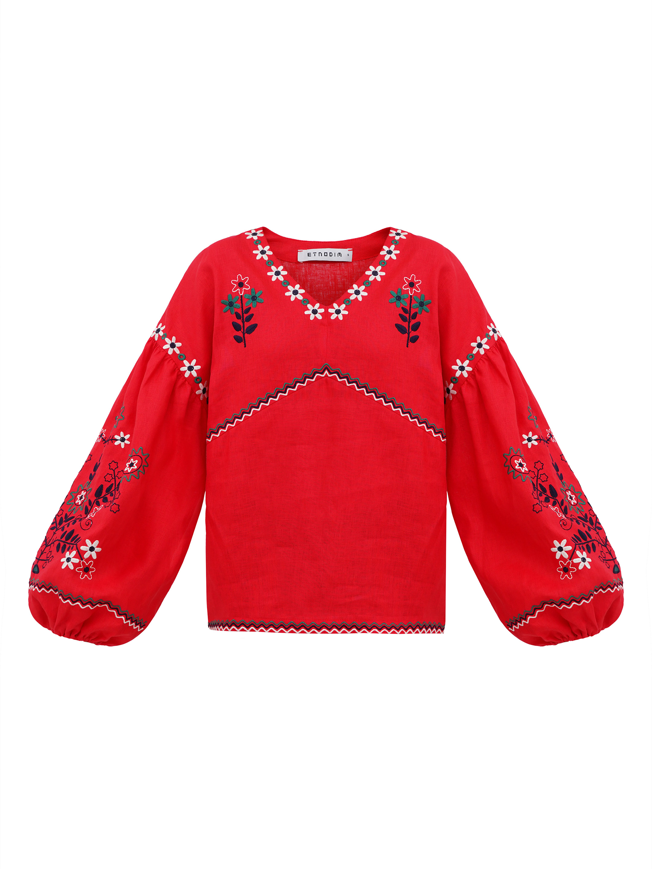 Women's embroidery shirt with floral Obriy Red sizes