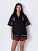 Linen shirt with short sleeves and embroidery Konyk dark