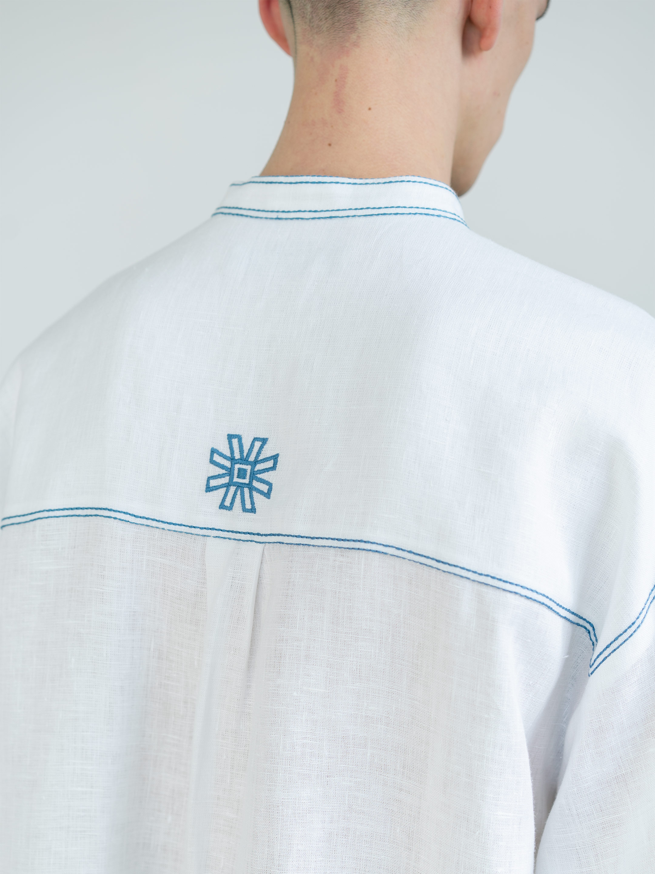 Men's linen shirt with embroidery Adam choose