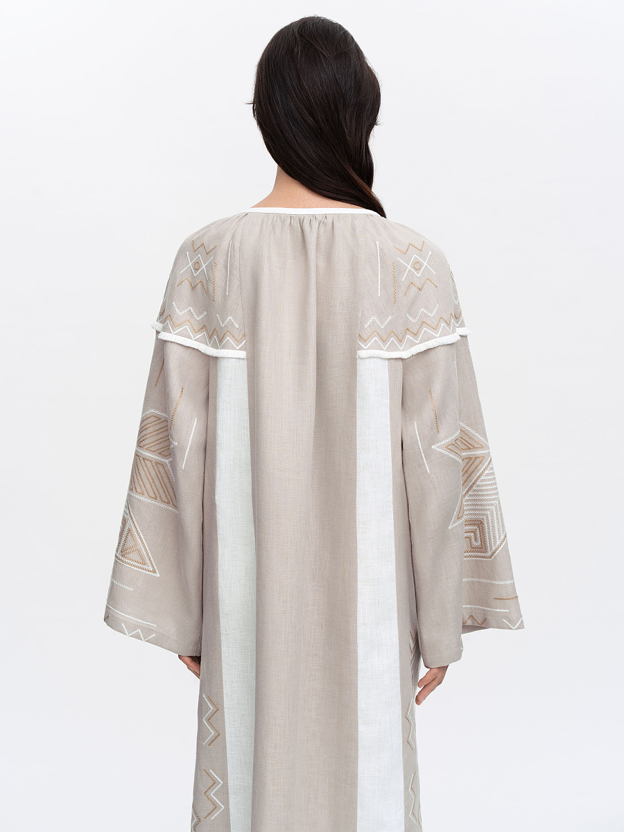 Embroidered dress in delicate beige Zozulya [0]
