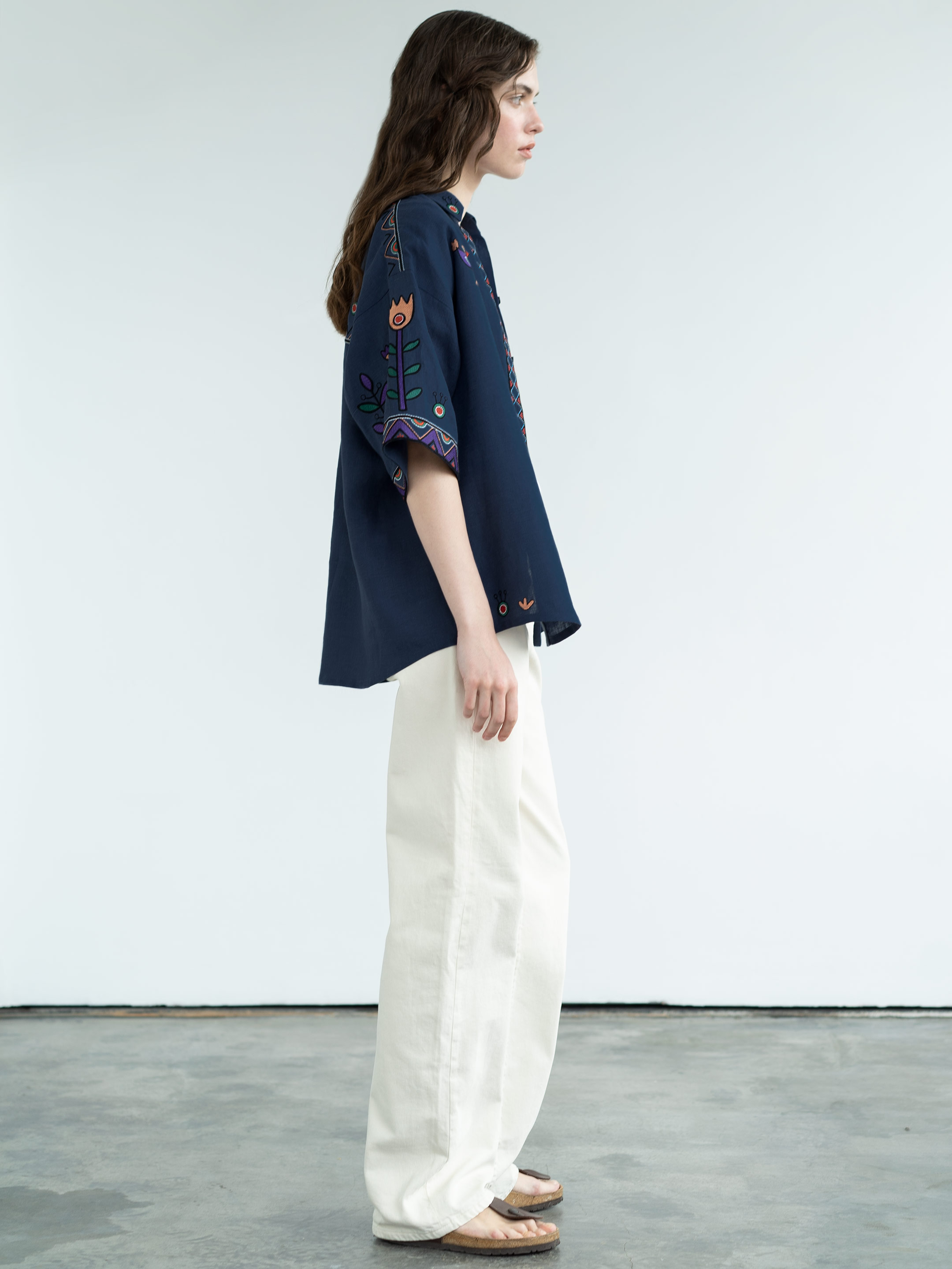 Linen shirt with embroidery Gushul Shirt photo