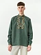 Men's embroidered shirt with pixel ornament of oak leaves Velych [0]