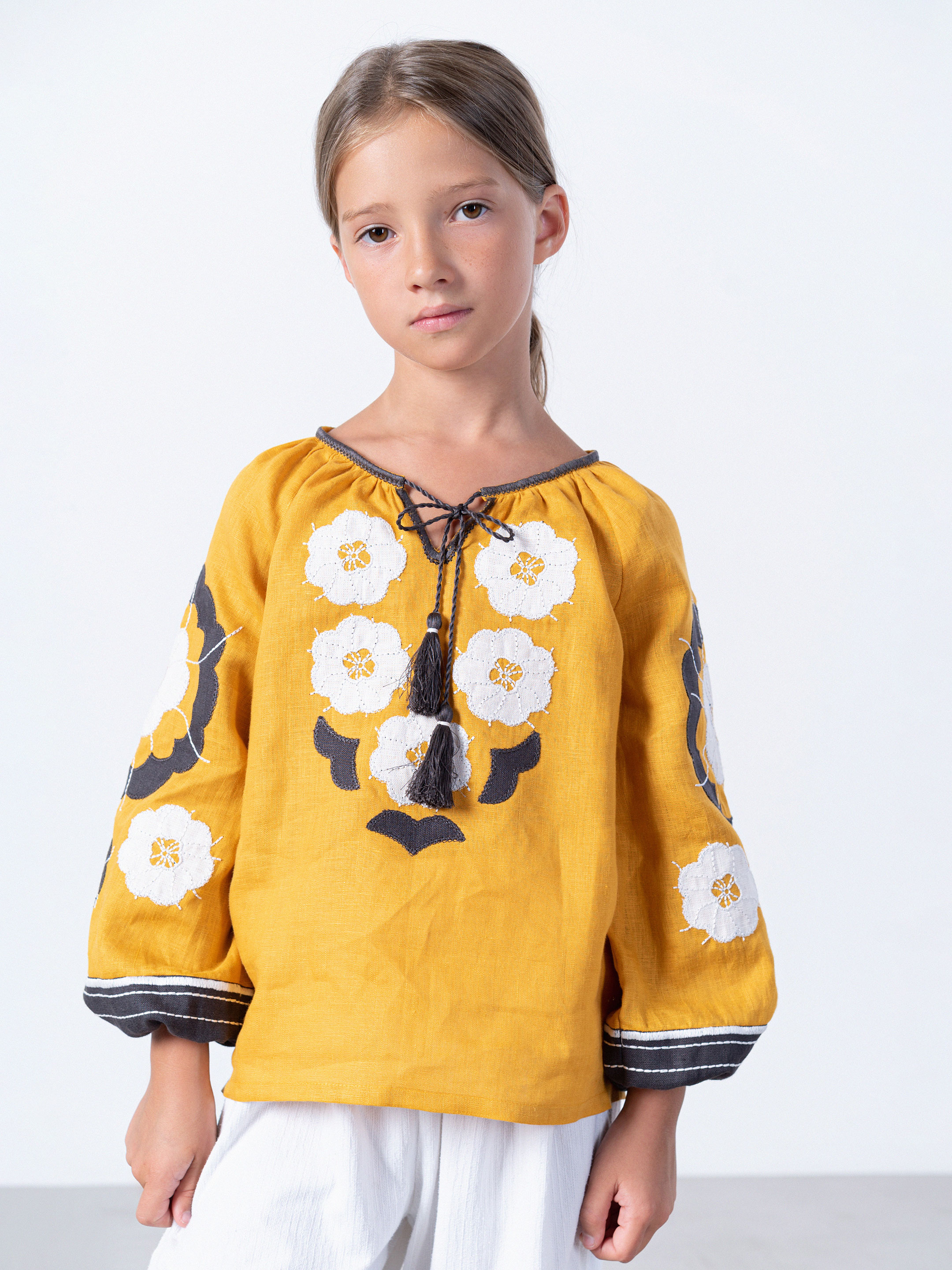 Yellow embroidered shirt for girls Sunny Kids Buy