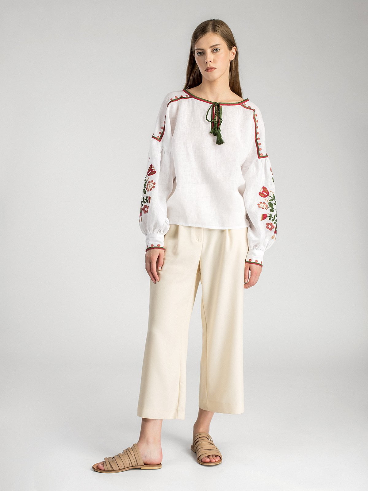 White embroidered women`s shirt East Bird in Ukraine