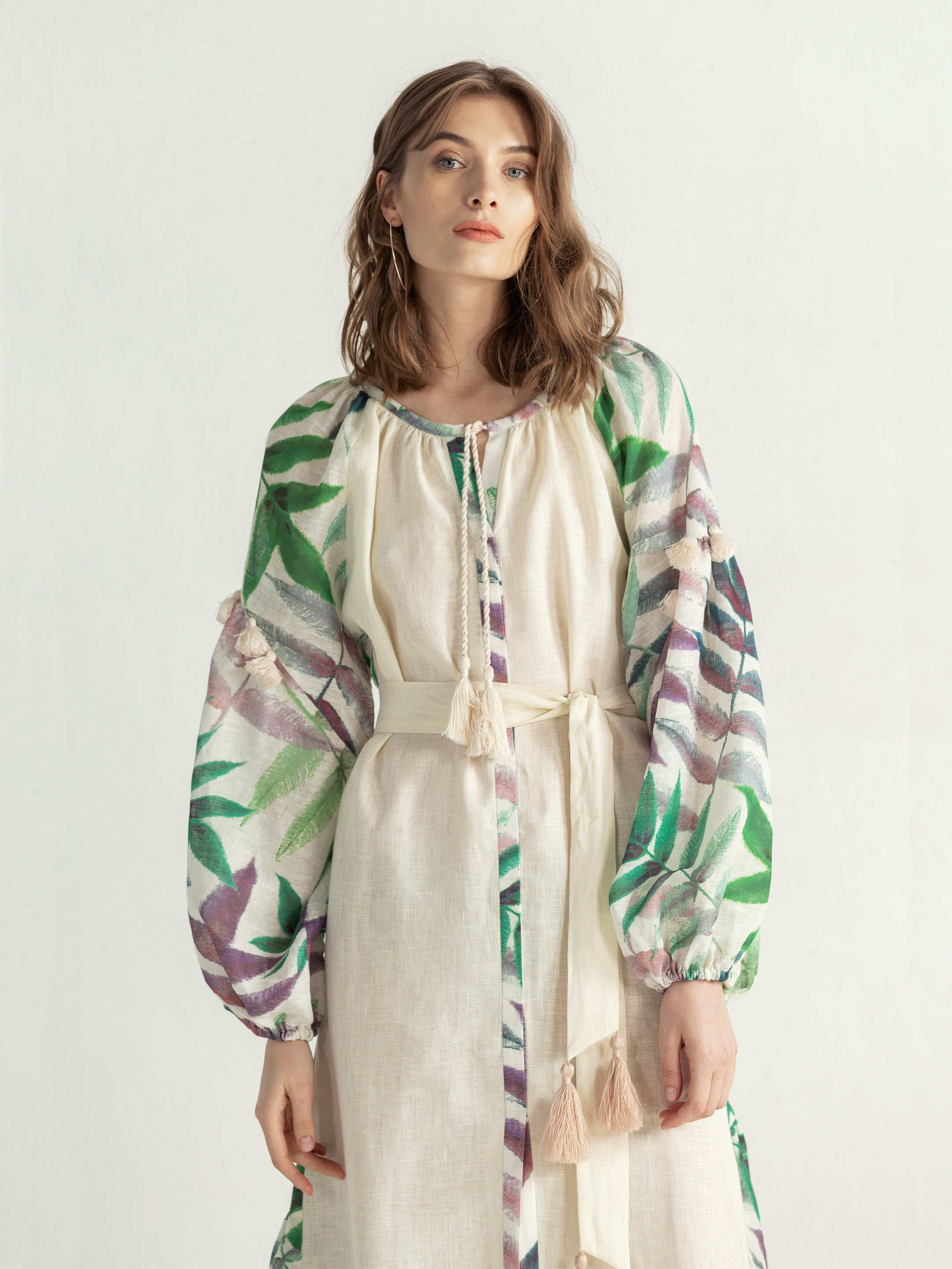 Easy linen boho dress with floral print Legend in Ukraine