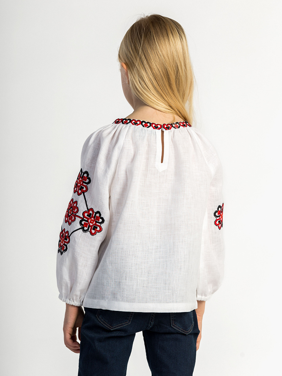 Embroidered shirt for girls Red Heart [0]