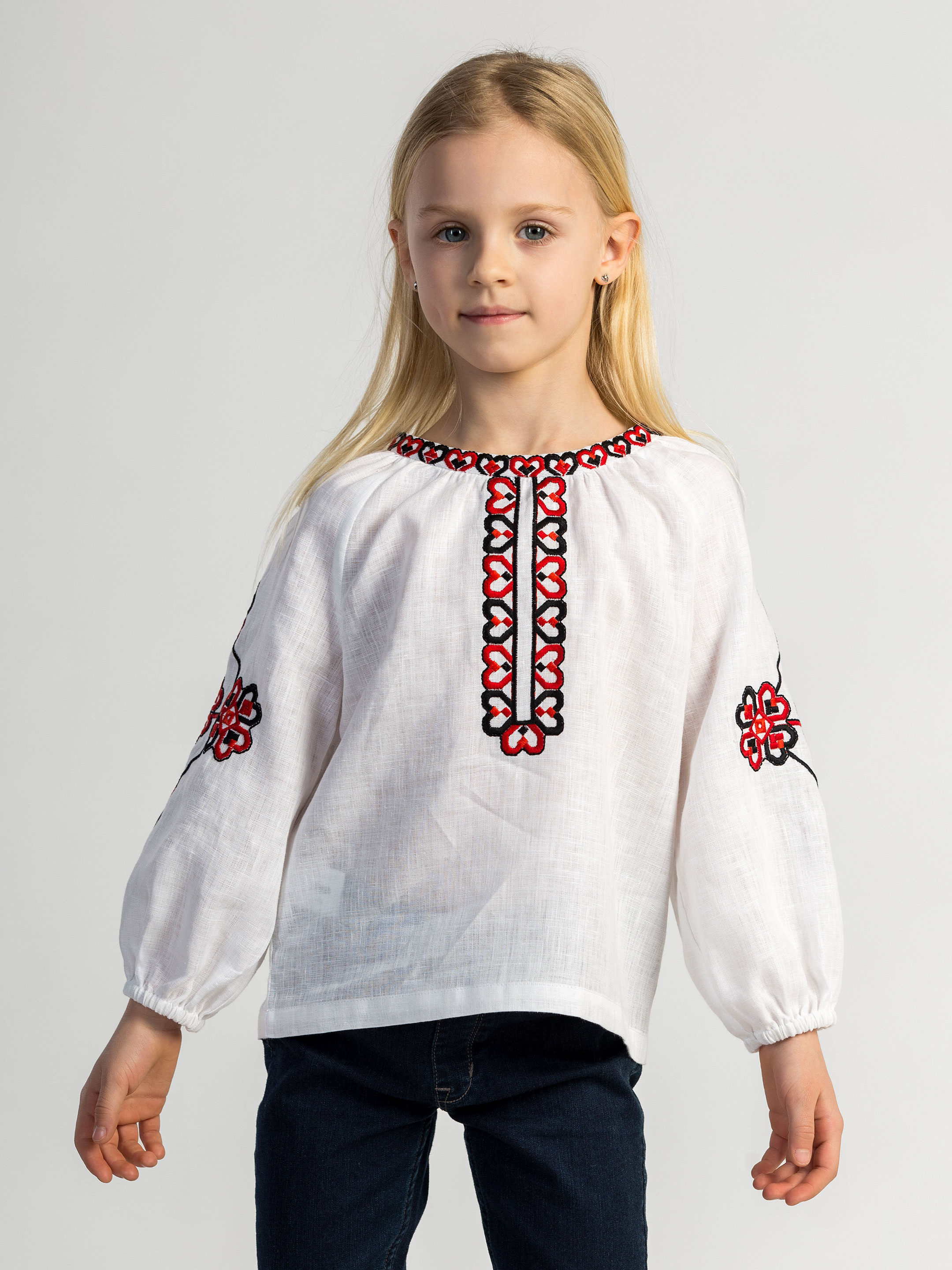 Embroidered shirt for girls Red Heart ціна