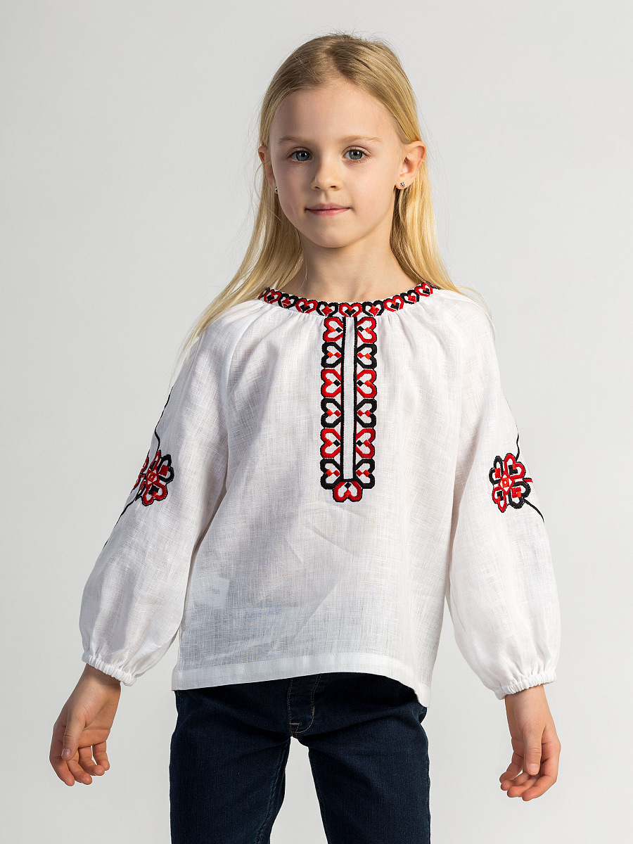 Embroidered shirt for girls Red Heart [0]