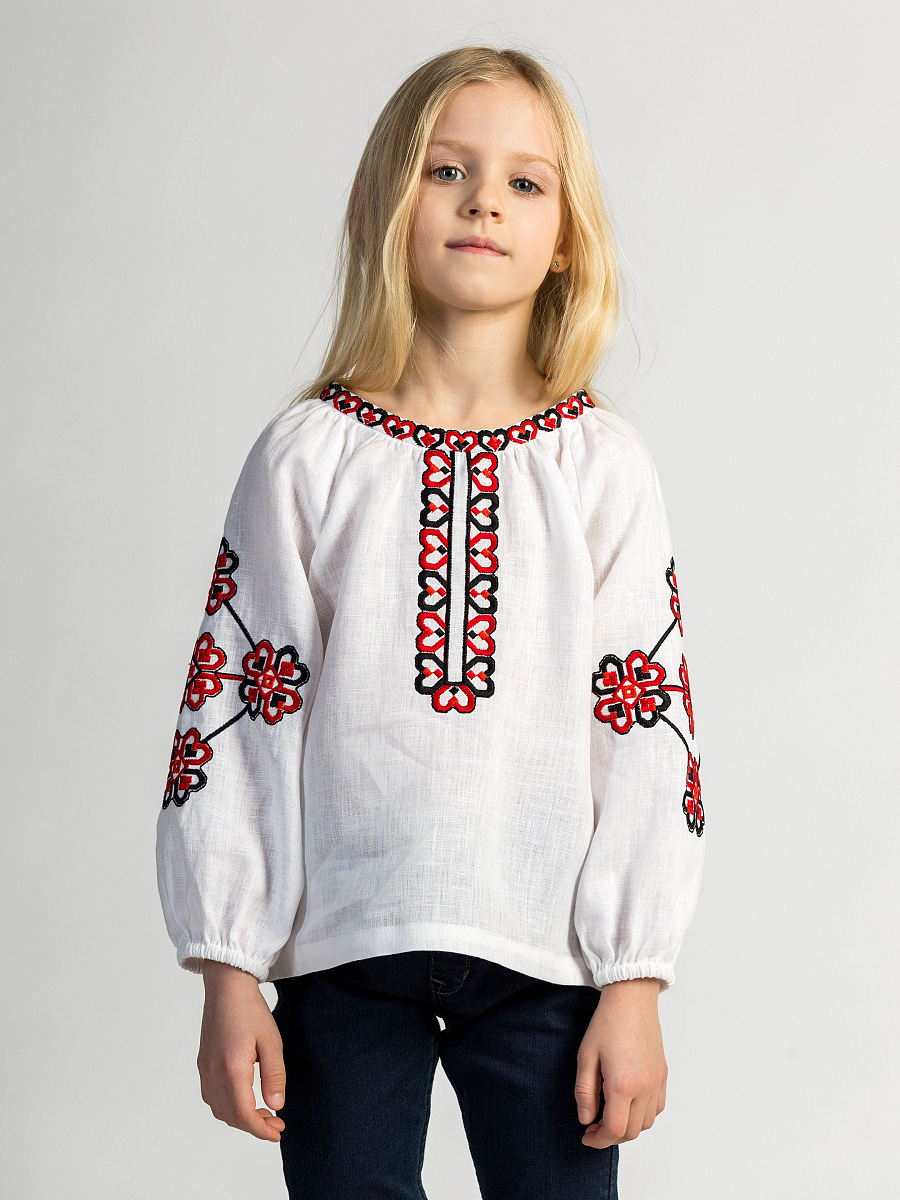Embroidered shirt for girls Red Heart [0]