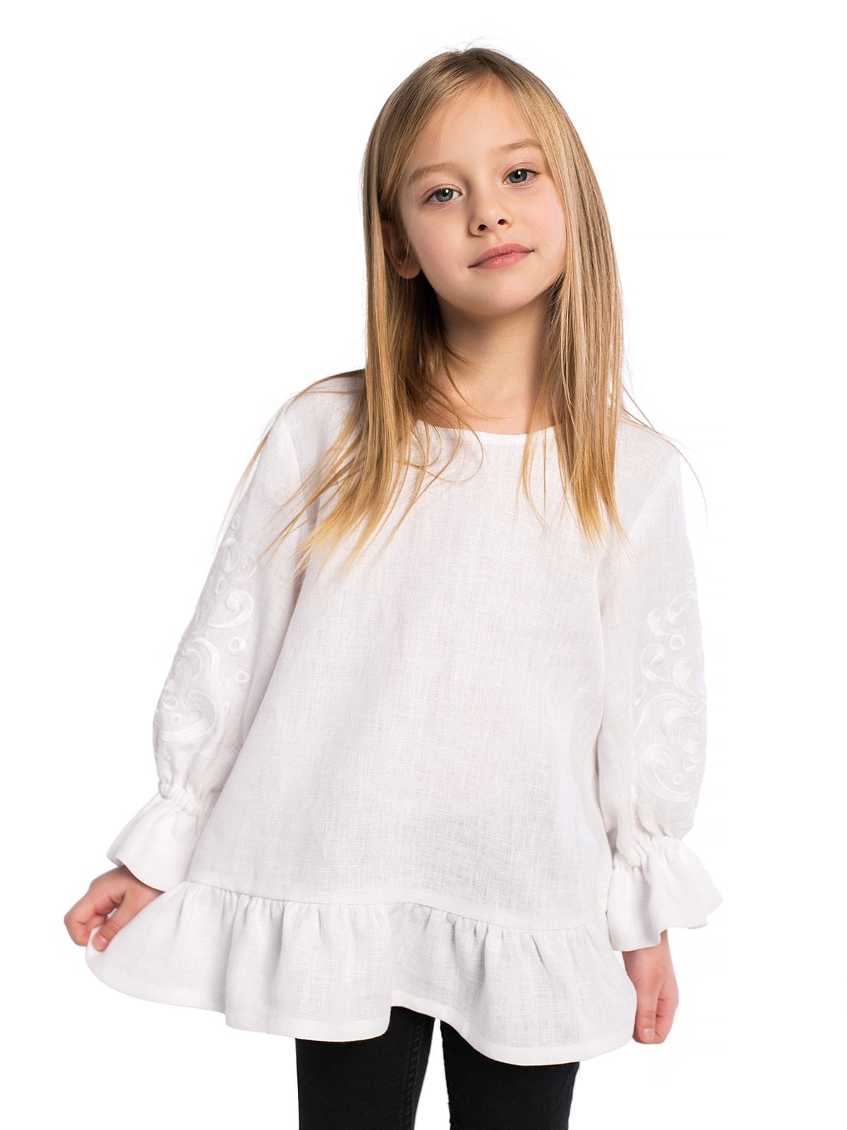 Embroidery for girls White Flow photo