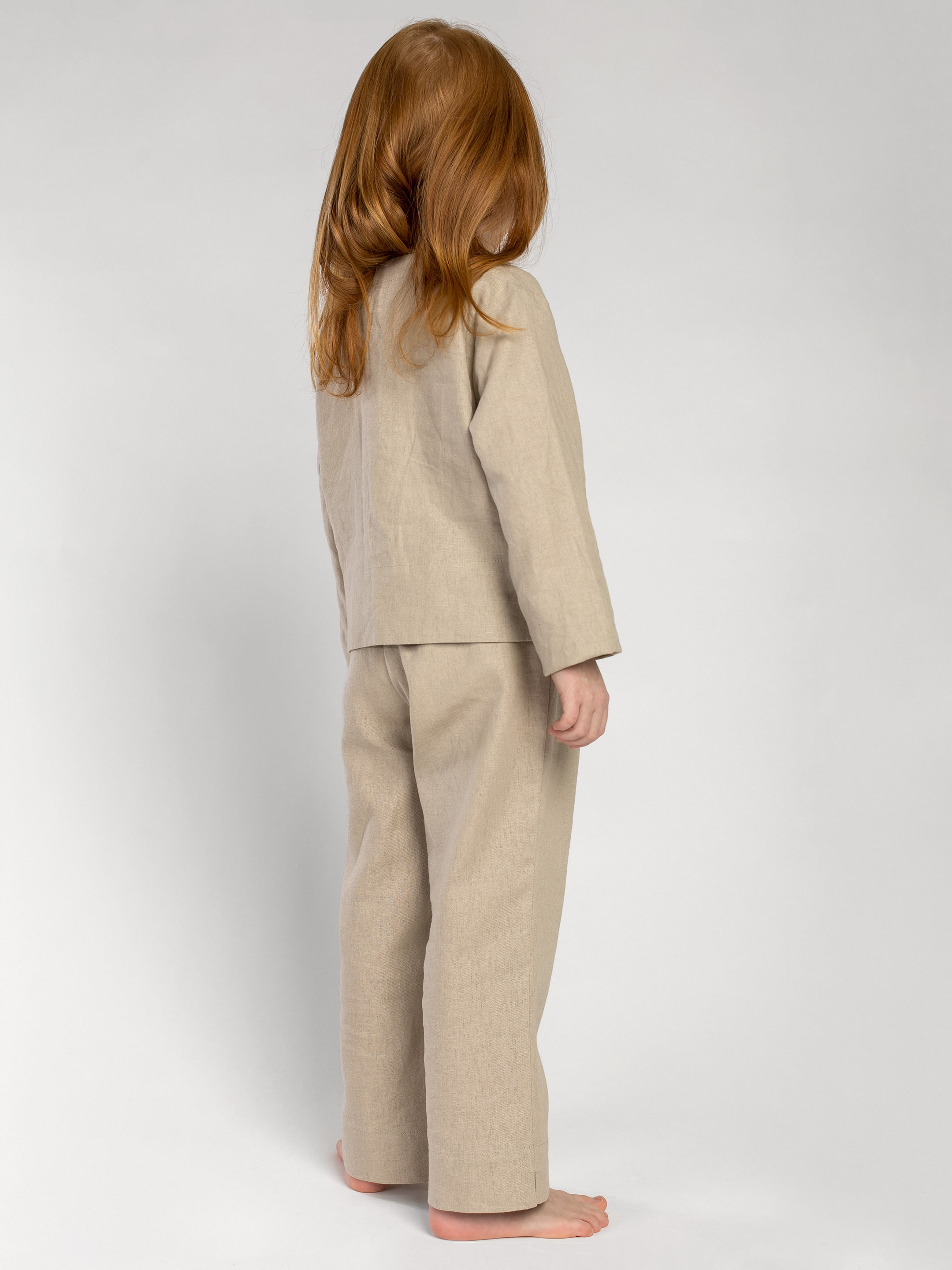 Linen Pajamas for the girl  Dobby Beige choose