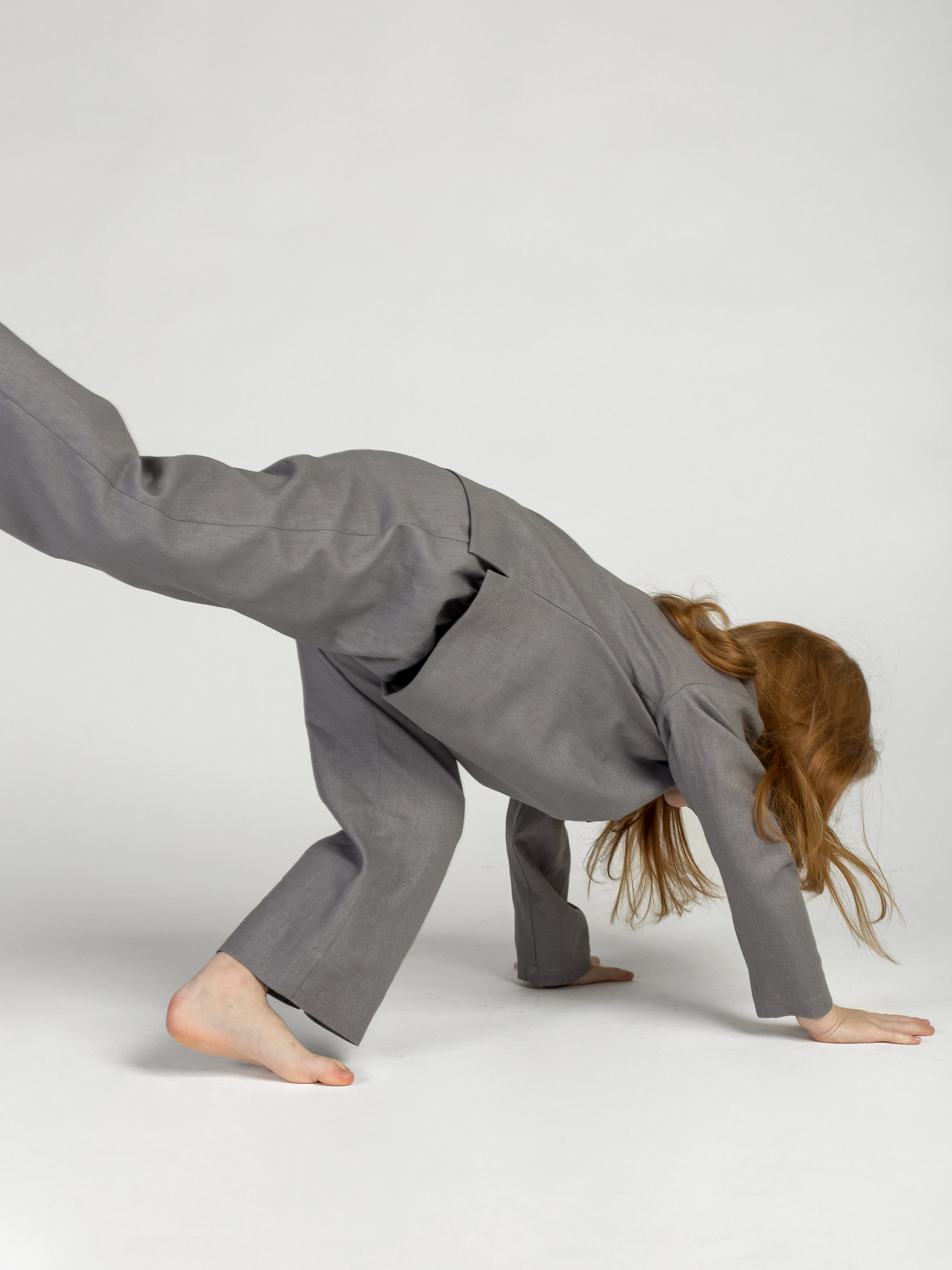 Linen Pajamas for the girl Dobby Grey ціна