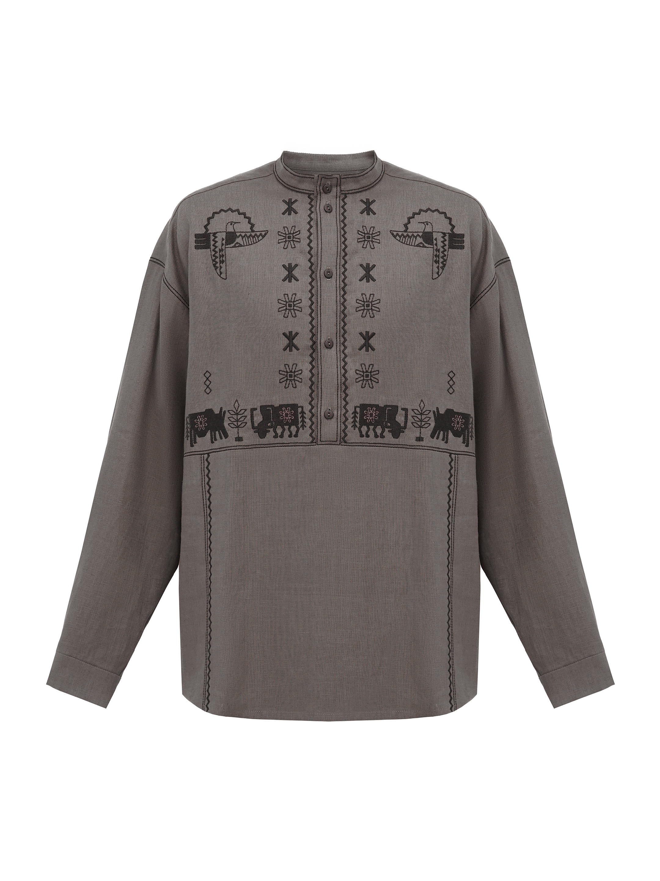 Men's linen shirt with embroidery Adam Brown buy