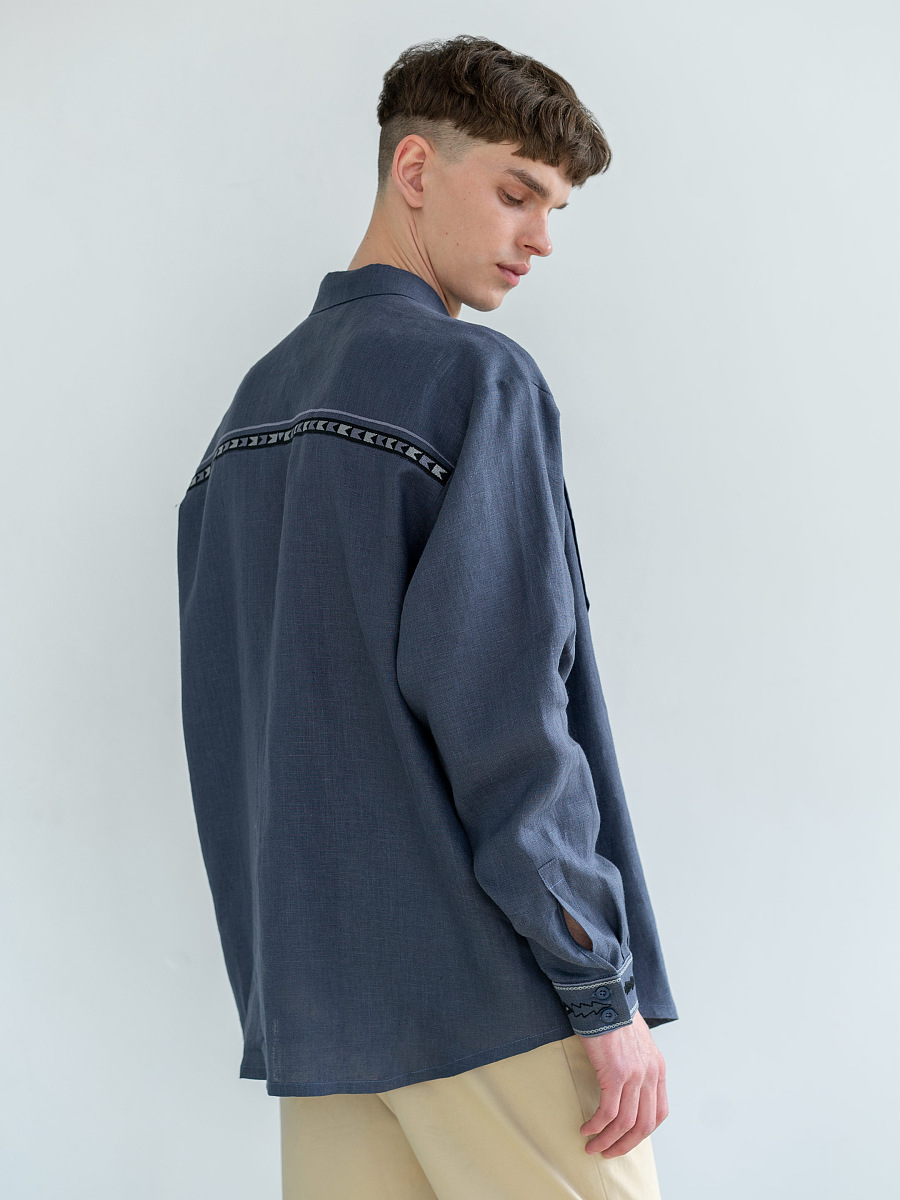 Men's embroidered shirt in blue color "Saenko" [0]