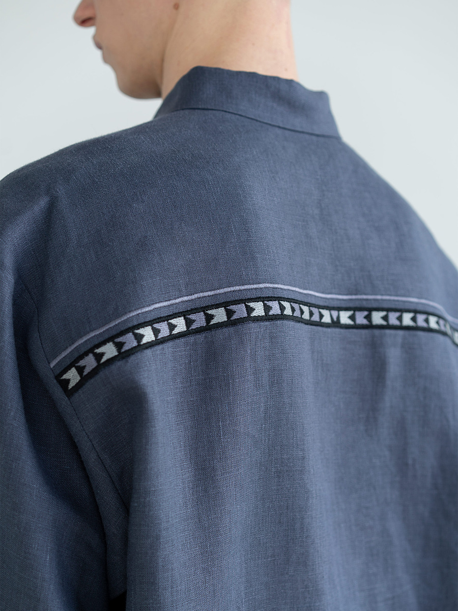 Men's embroidered shirt in blue color "Saenko" [0]