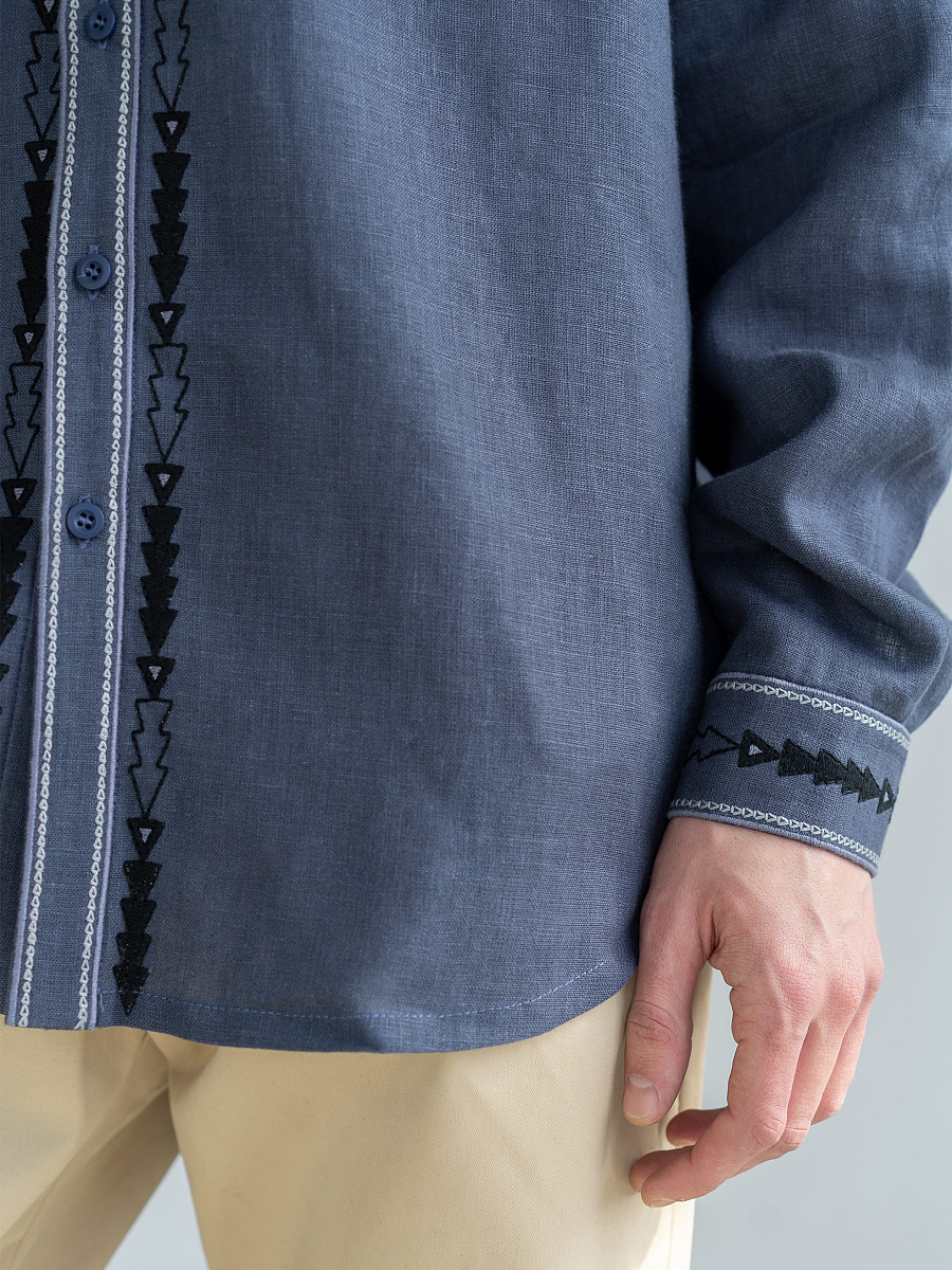 Men's embroidered shirt in blue color "Saenko" [0]