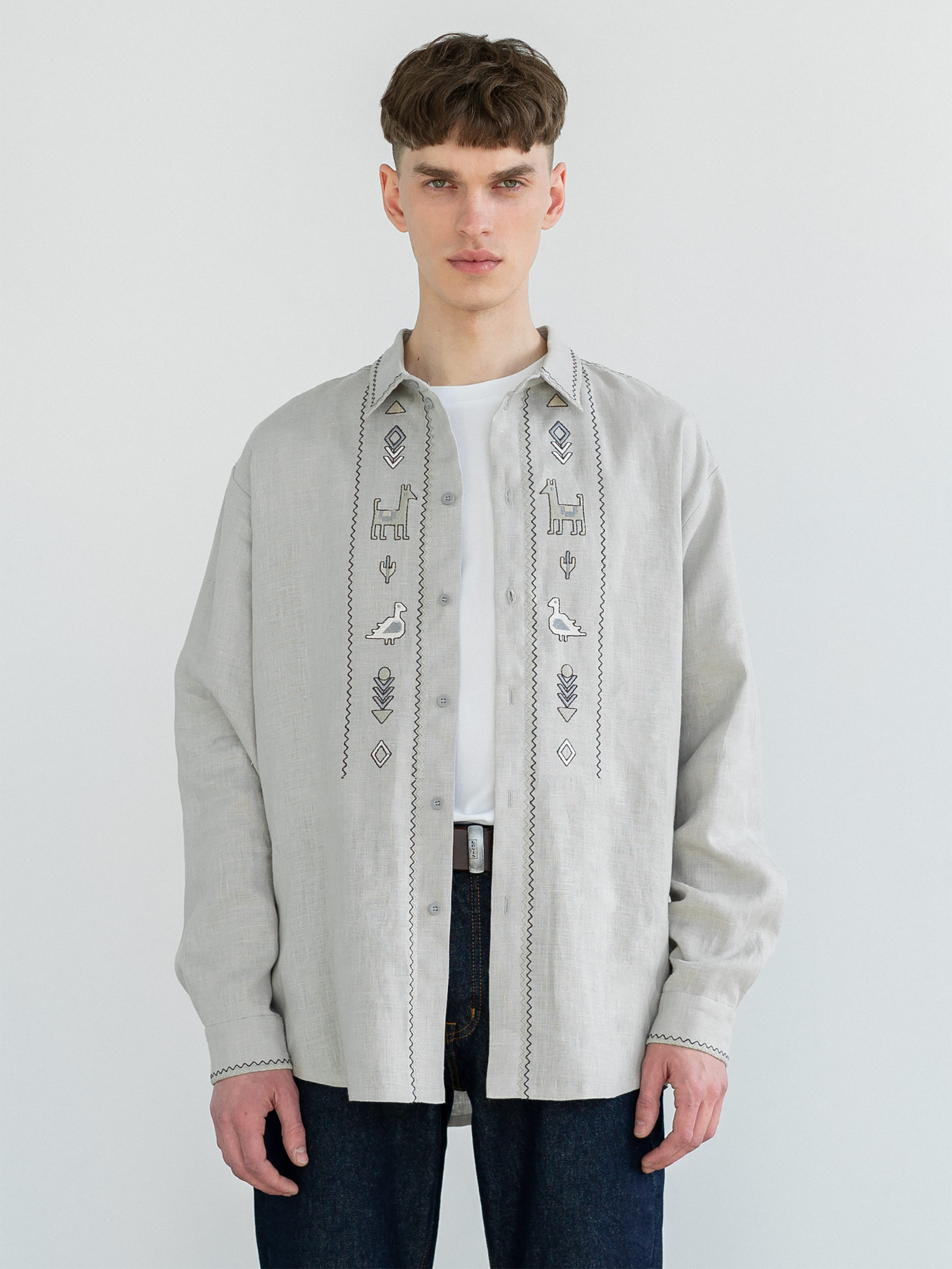 Linen button-down shirt with embroidery Pastukh Buy