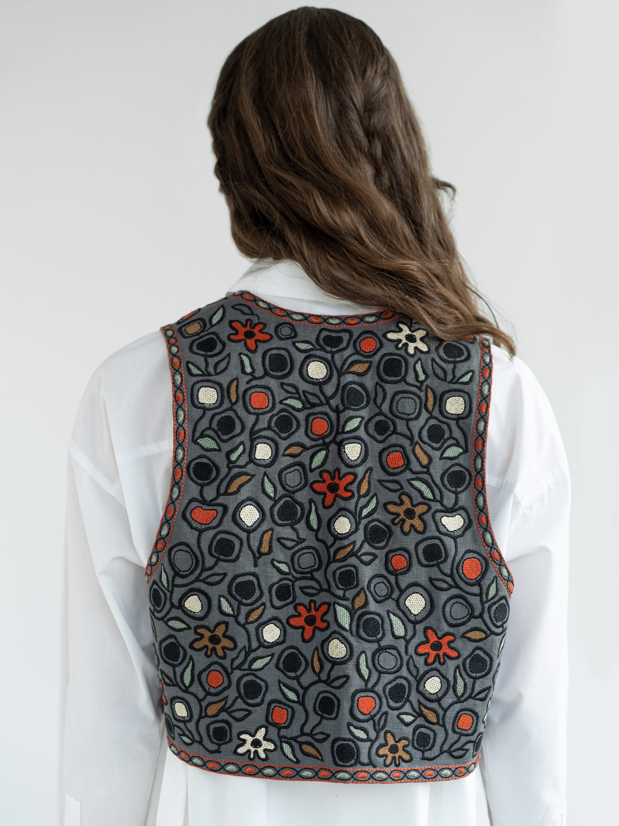 Linen vest with embroidery Zadorozhniy Jacket in Ukraine