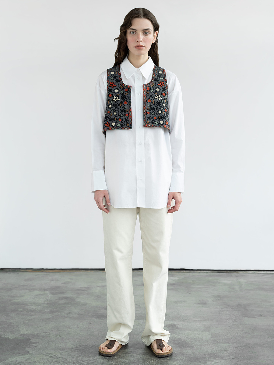 Linen vest with embroidery Zadorozhniy Jacket [0]