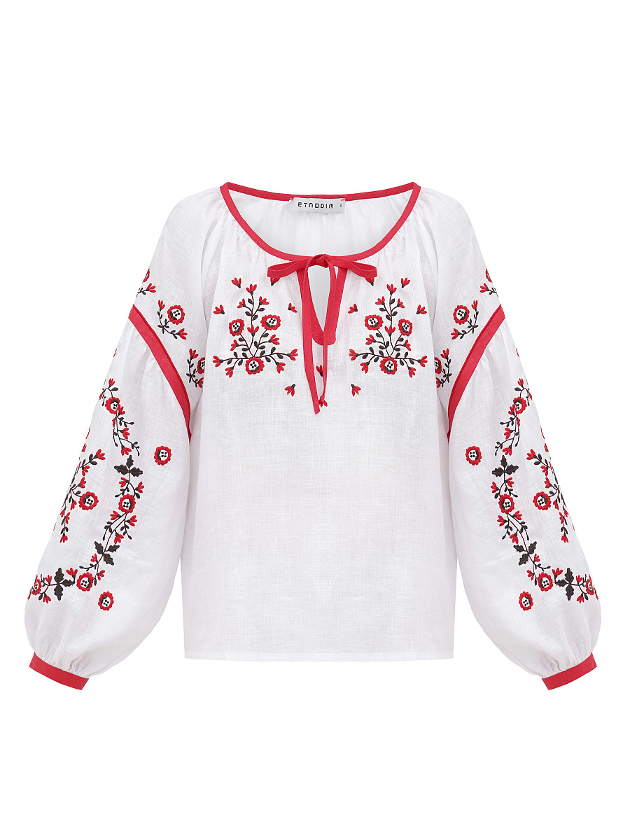 White embroidered shirt with free cut Svitanok [0]