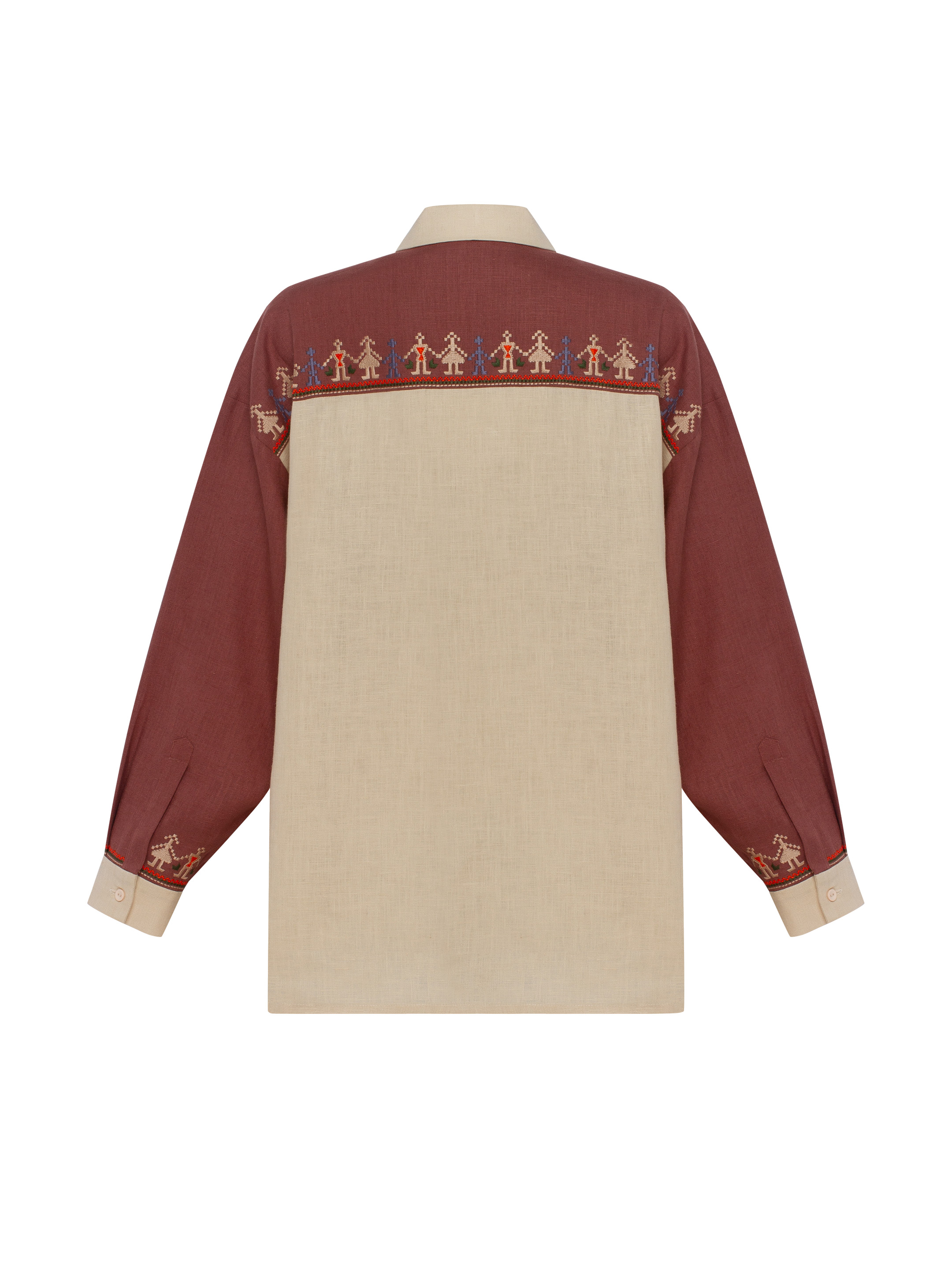 Linen shirt with embroidered cities-heroes Smilyvist 2 with delivery