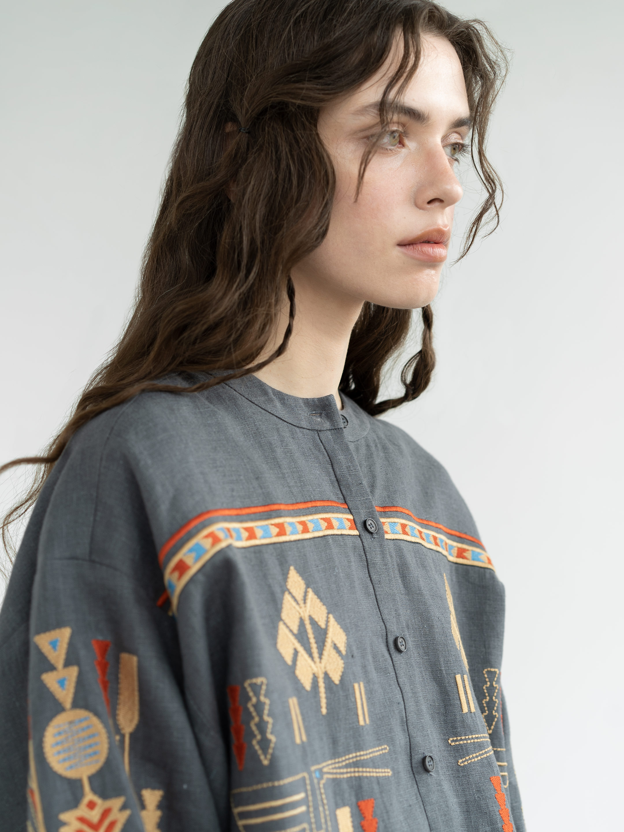 Linen shirt with embroidery Saenko choose