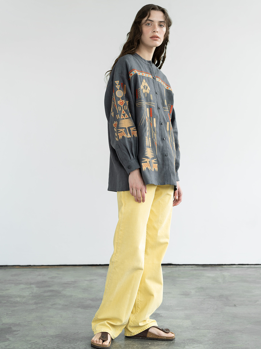 Linen shirt with embroidery Saenko [0]