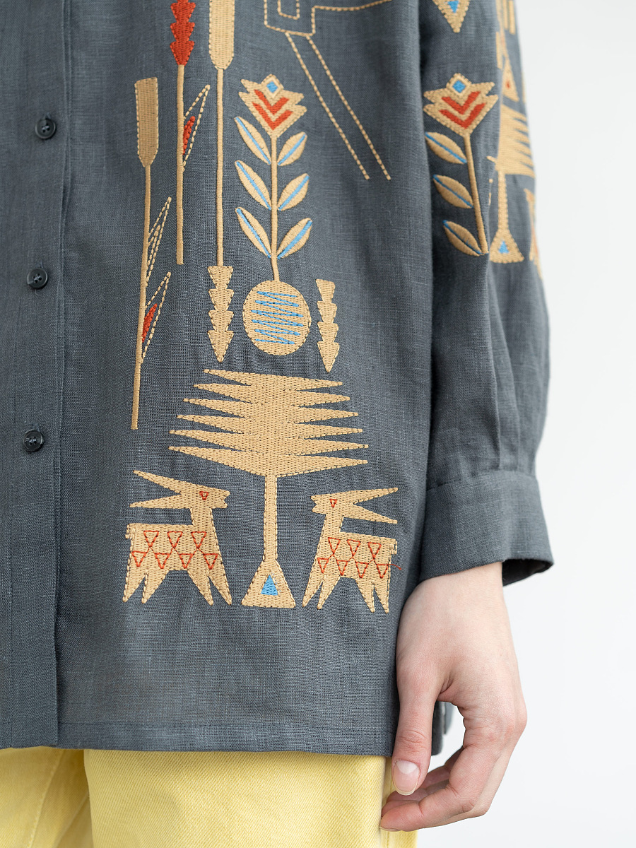 Linen shirt with embroidery Saenko [0]