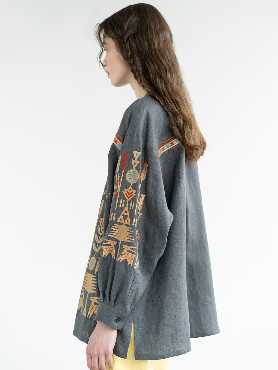 Linen shirt with embroidery Saenko [0]