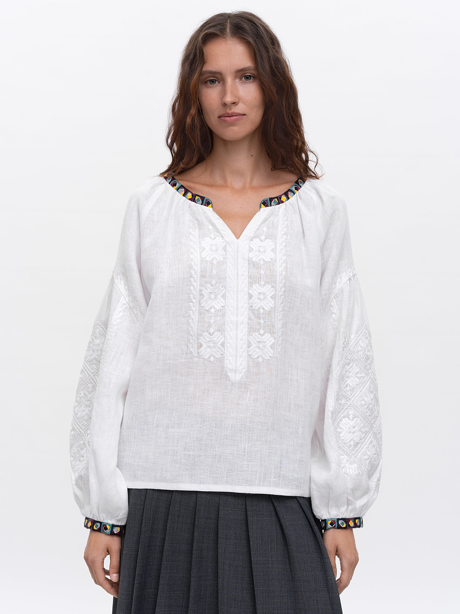 White embroidered shirt Siayvo [0]
