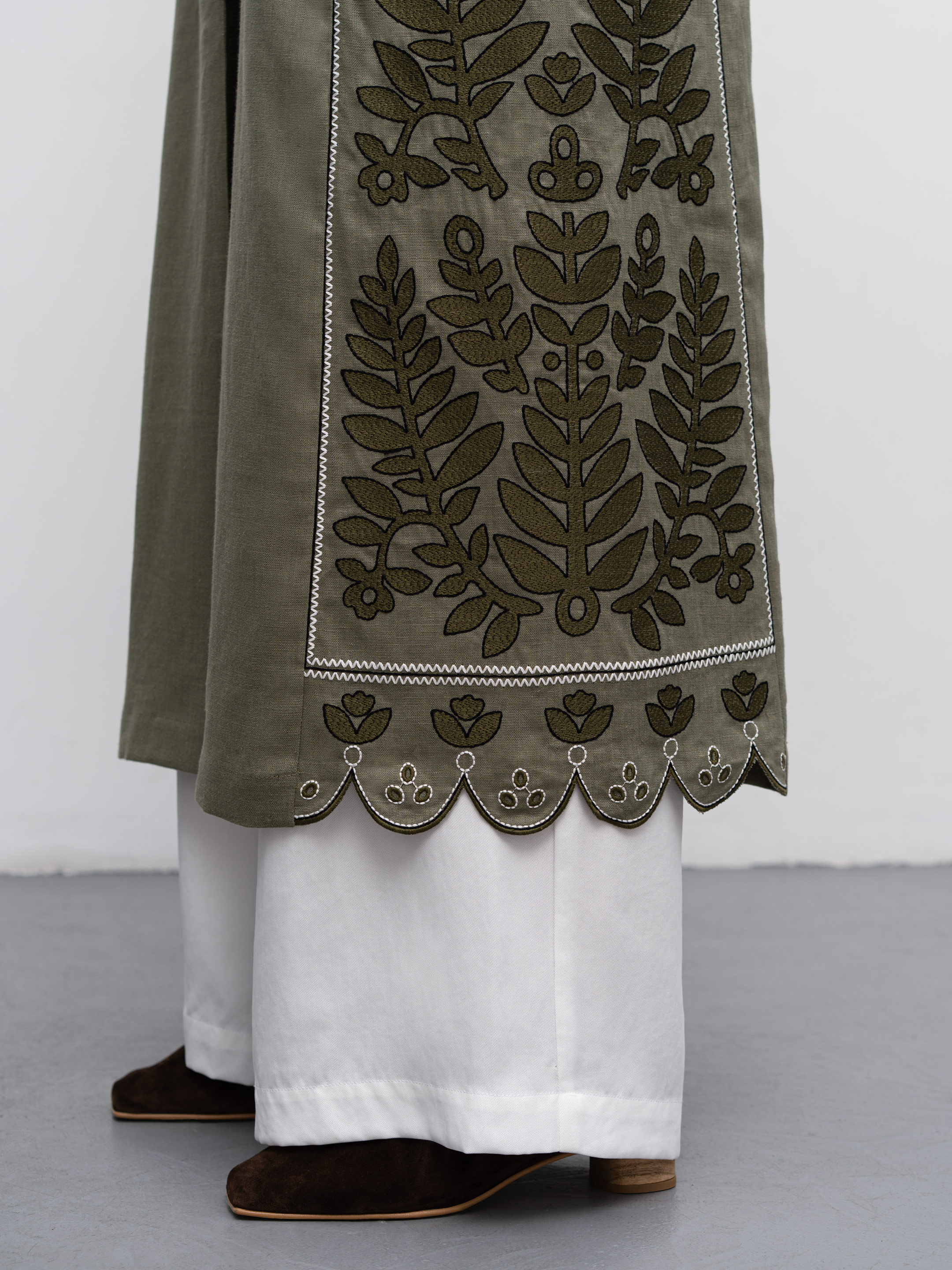 Linen embroidered dress with buttons Smereka in Ukraine