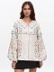 Embroidered beige linen shirt with a collar Bandura [0]
