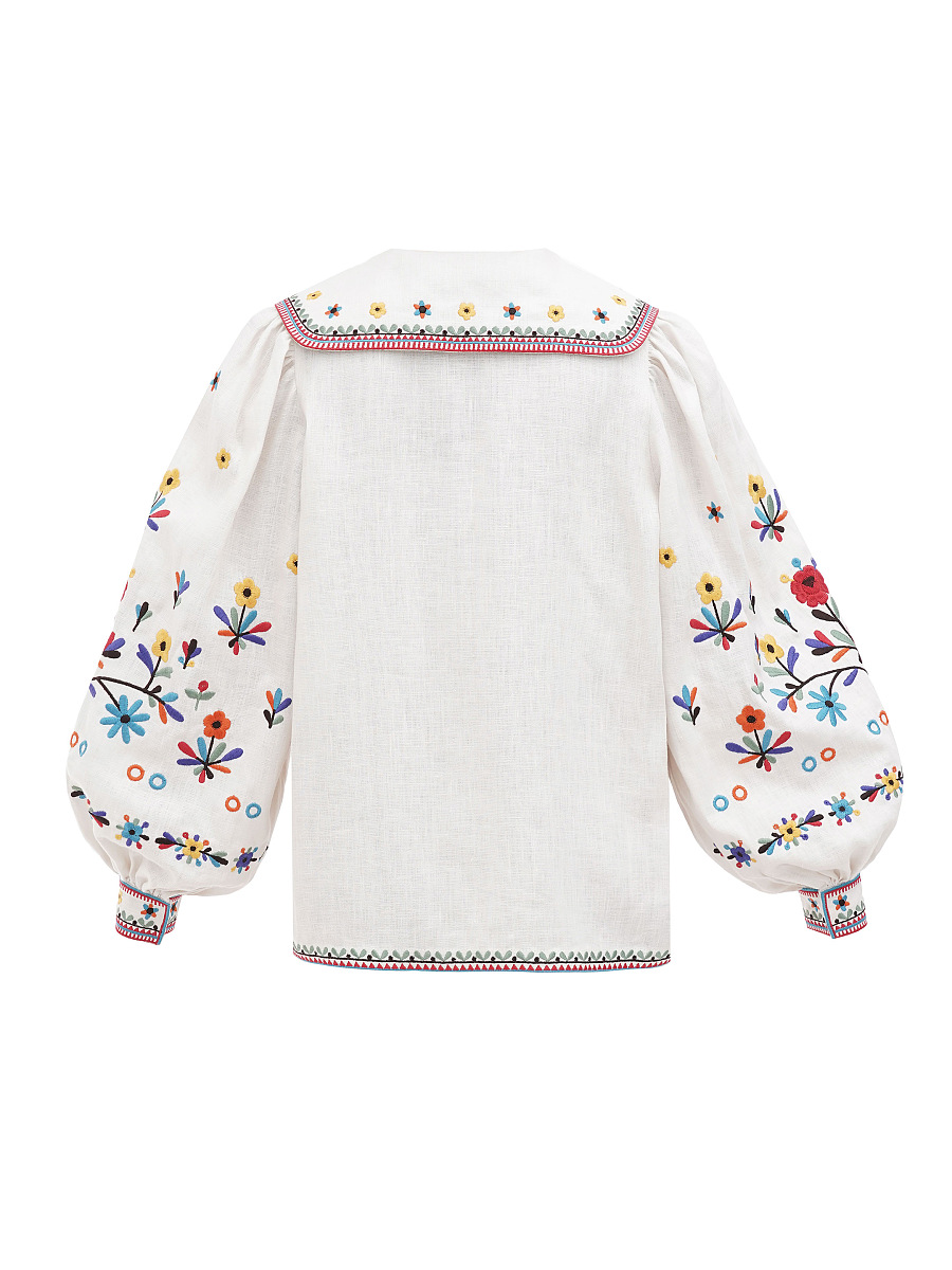 Embroidered linen shirt with yavorivsky ornament Yavir [0]