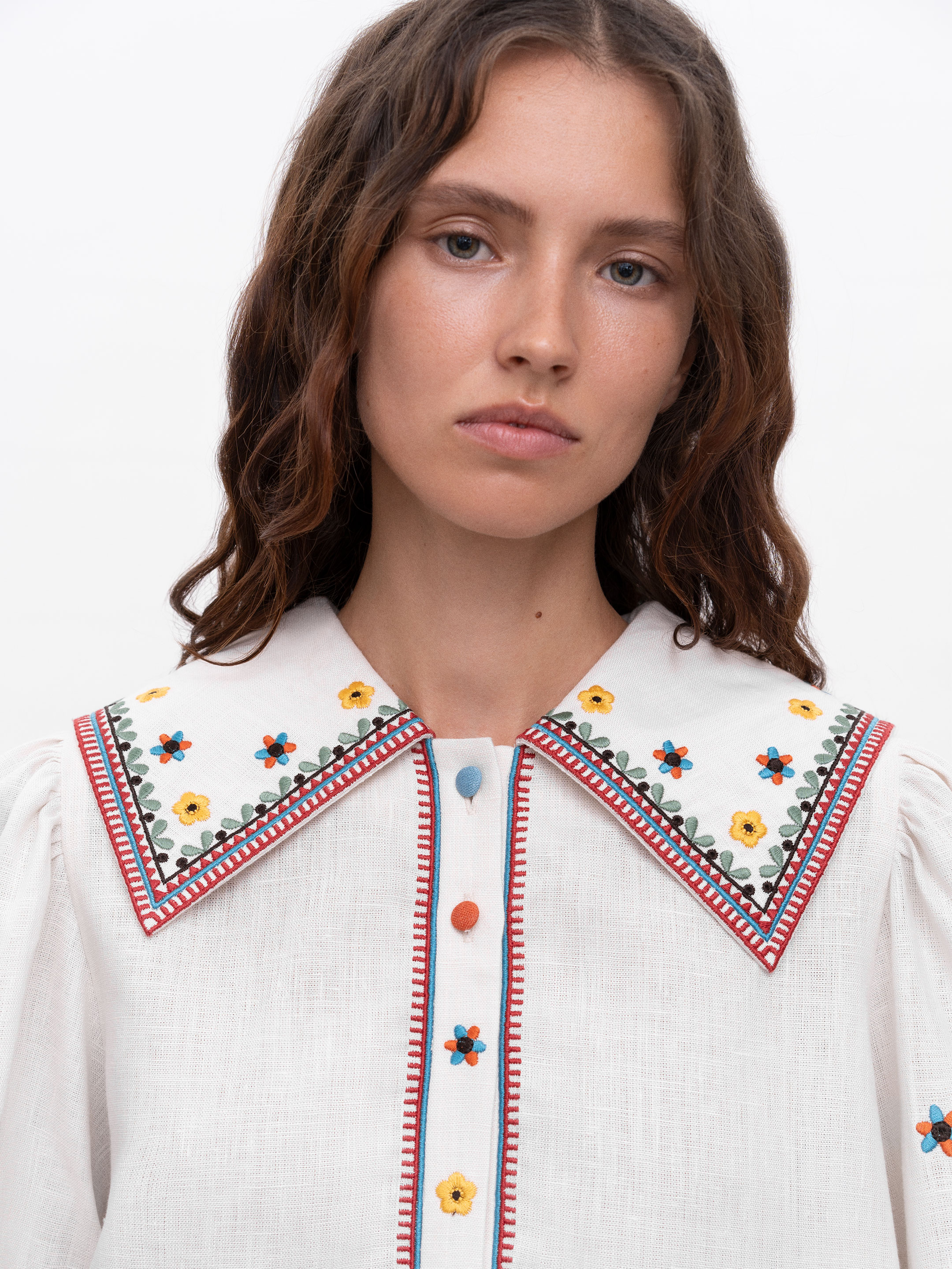 Embroidered linen shirt with yavorivsky ornament Yavir cheap