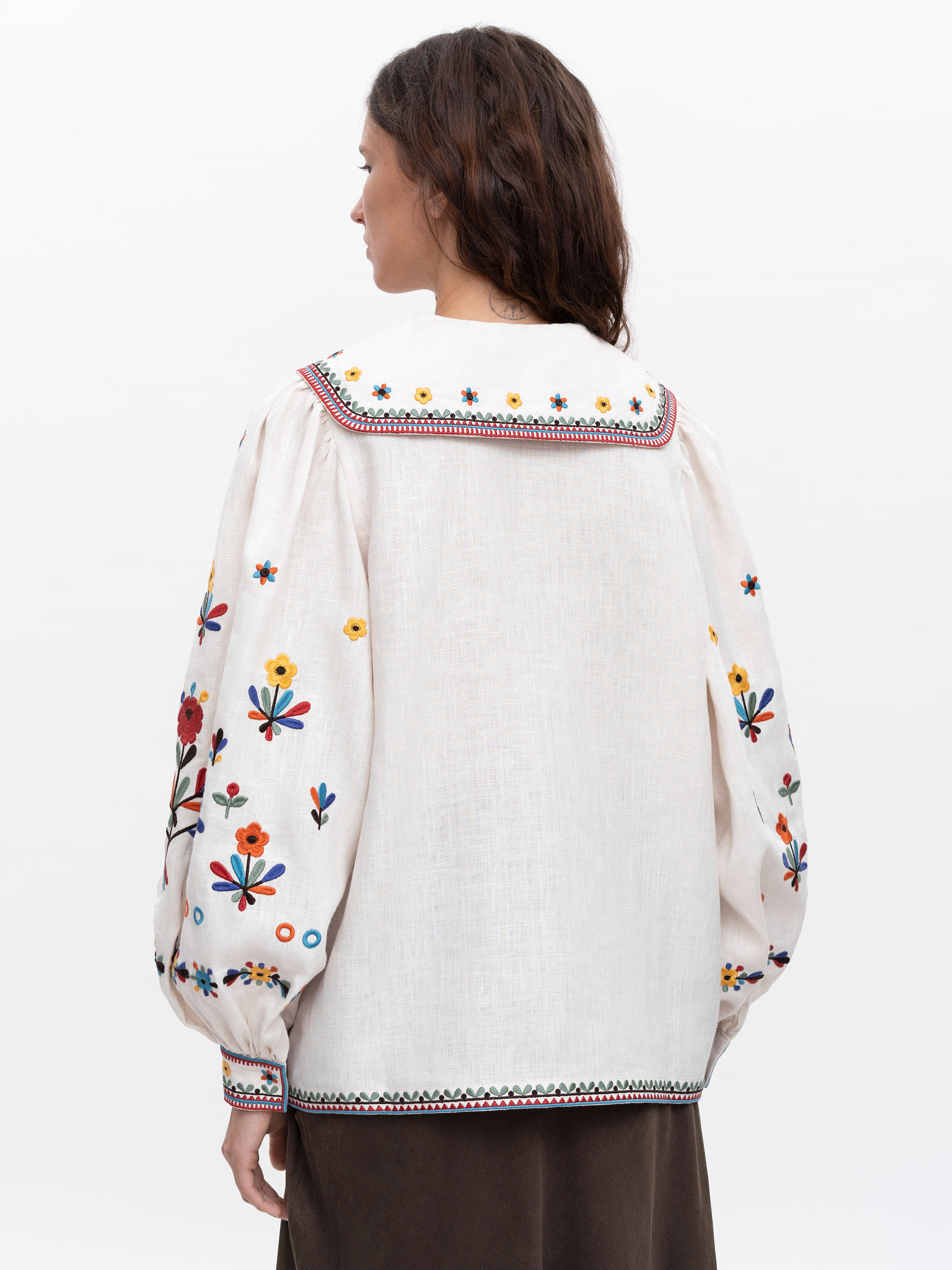 Embroidered linen shirt with yavorivsky ornament Yavir choose