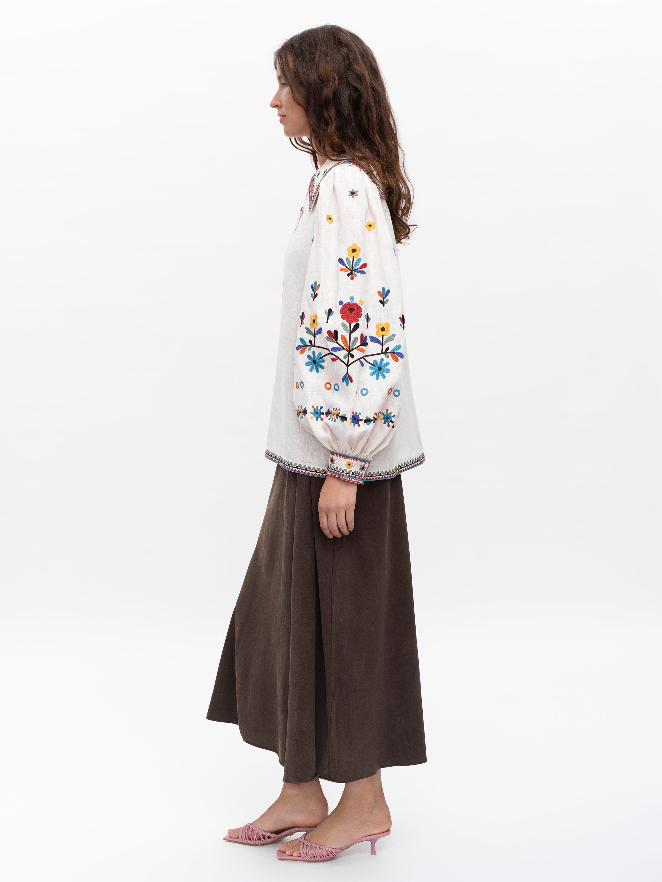 Embroidered linen shirt with yavorivsky ornament Yavir in Ukraine