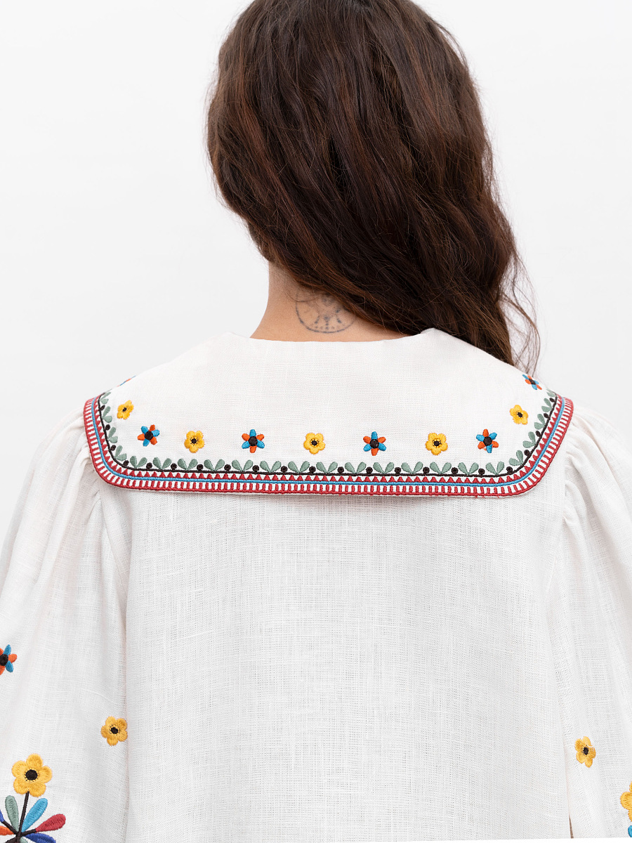 Embroidered linen shirt with yavorivsky ornament Yavir [0]