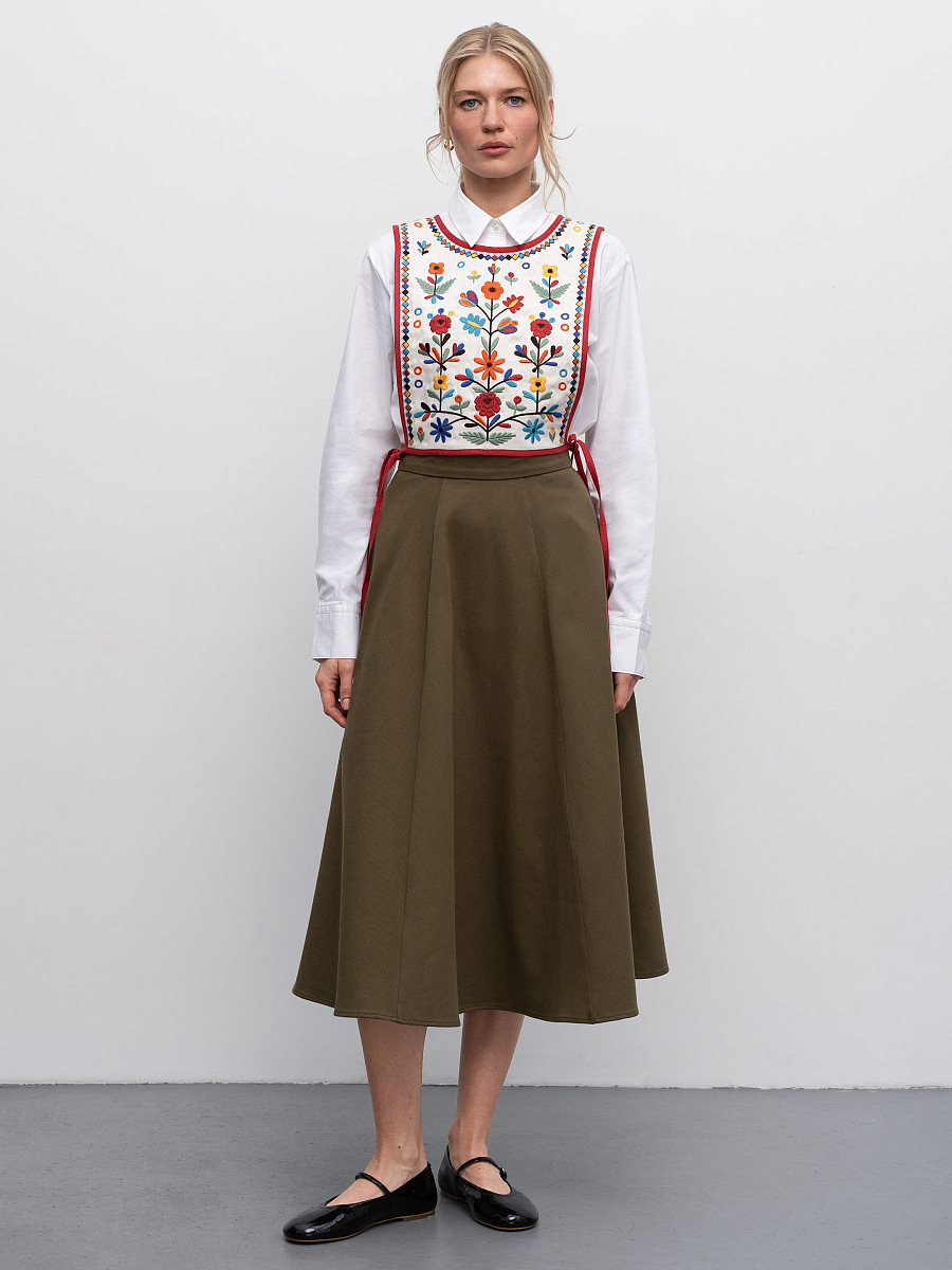 Linen embroidered vest with ties Yaryna vest [0]