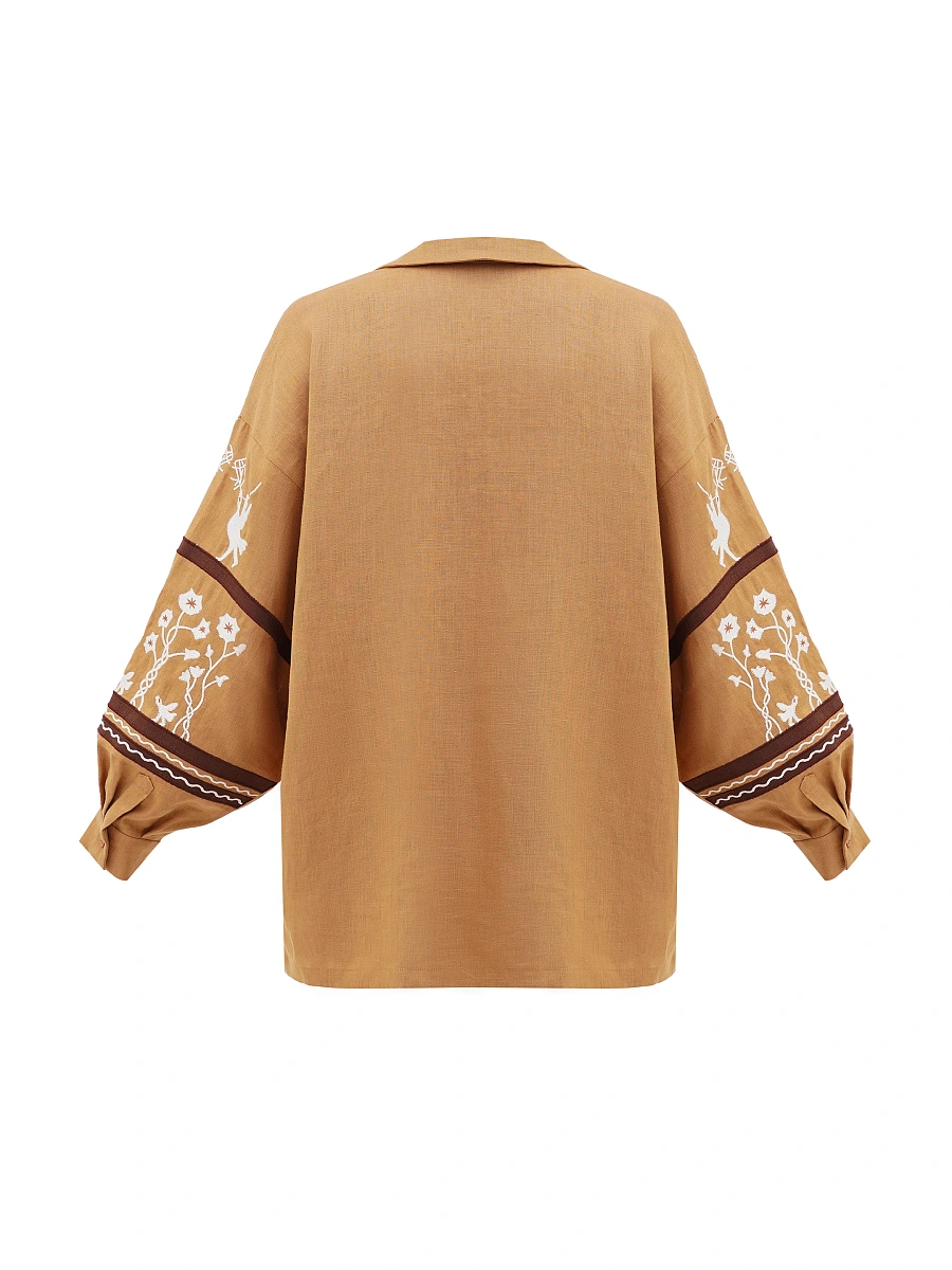 Women's embroidered shirt dedicated to Skovoroda Bayka — Yellow
