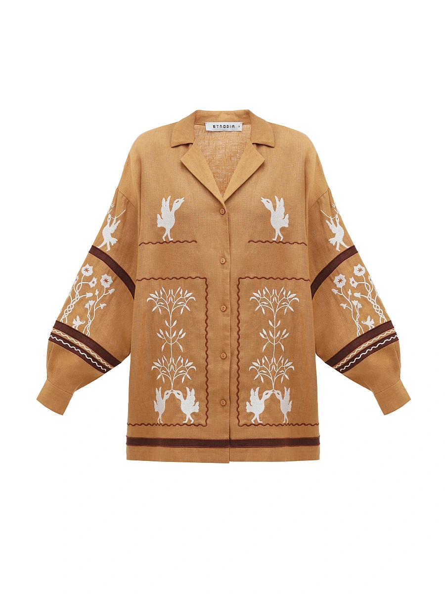 Women's embroidered shirt dedicated to Skovoroda Bayka — Yellow
