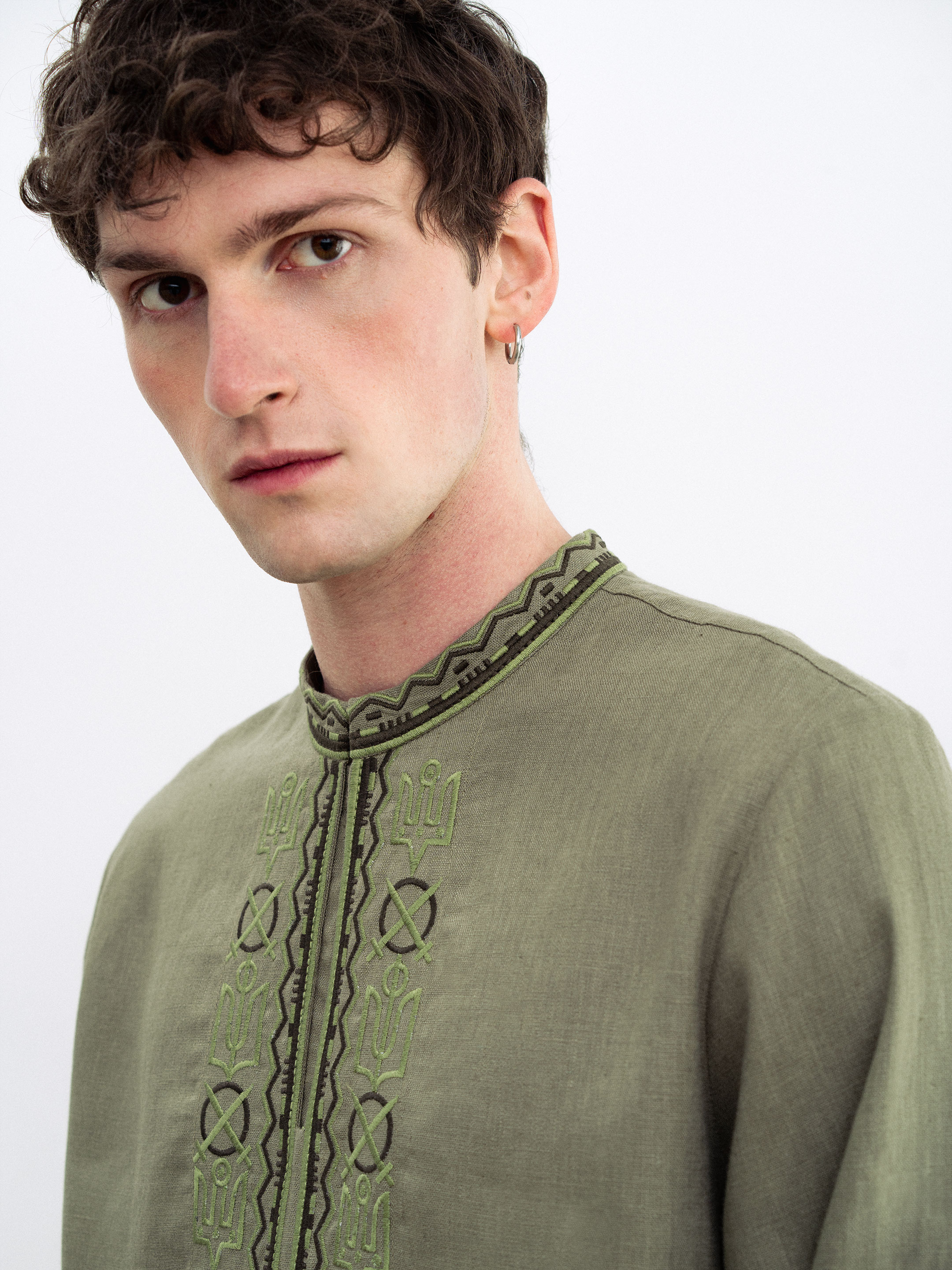 Men's embroidered shirt with symbols of Kyivan Rus 988 cheap