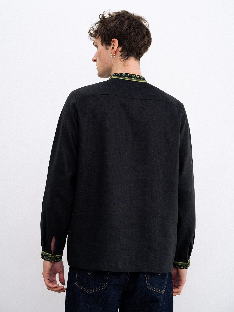 Men's embroidered shirt with symbols of Kyivan Rus 988 Black [0]